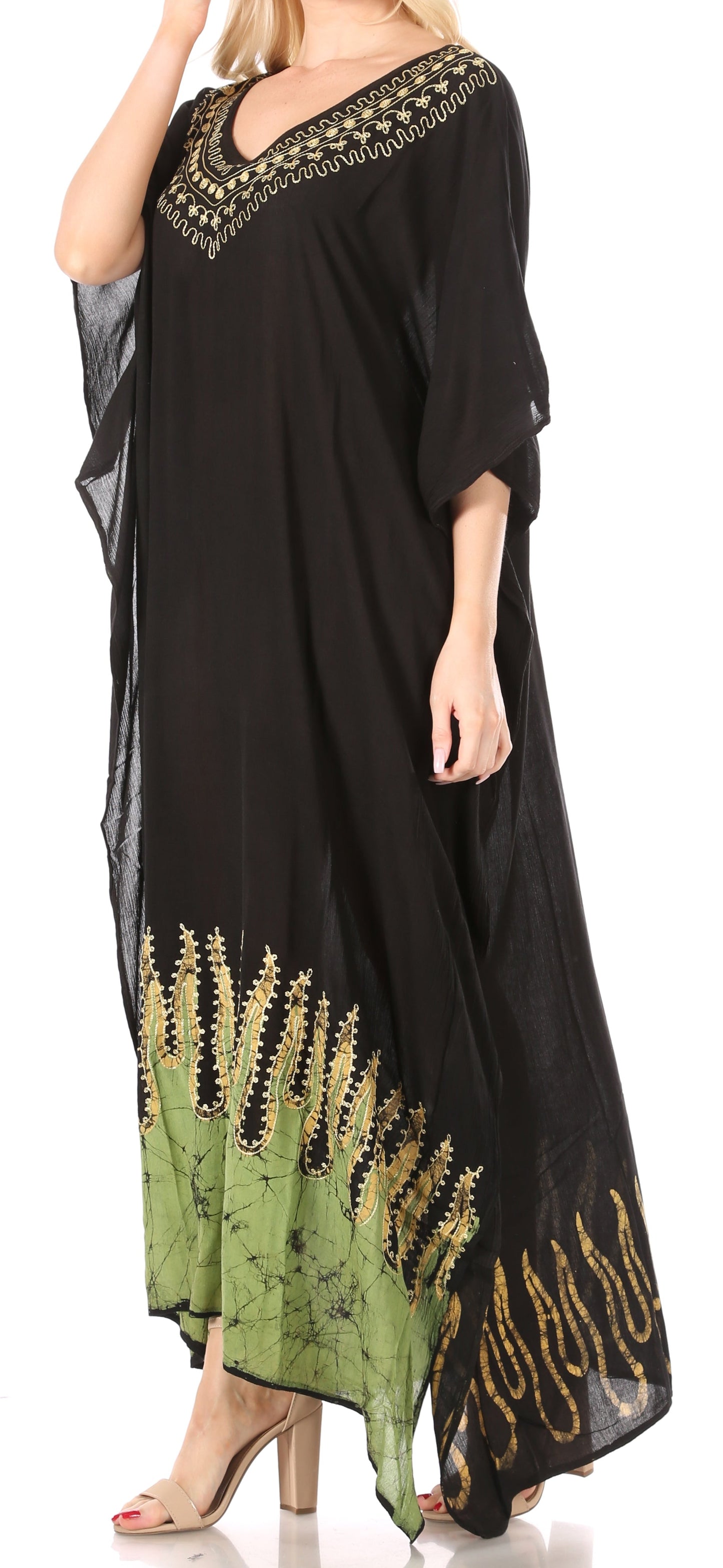 Sakkas Leonor Women's Boho Casual Long Maxi Caftan Dress Kaftan Cover-up LougeWear - Concordia Style Boutique