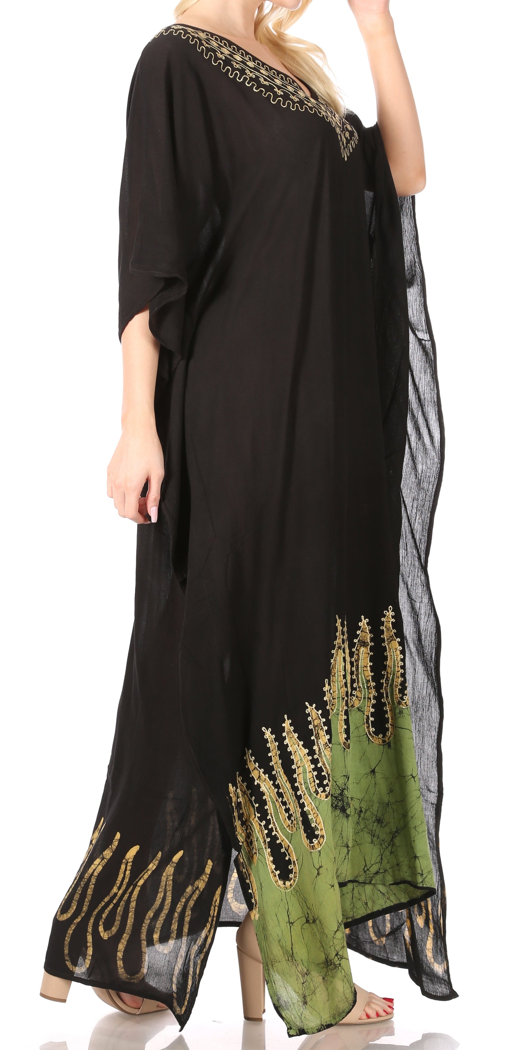Sakkas Leonor Women's Boho Casual Long Maxi Caftan Dress Kaftan Cover-up LougeWear - Concordia Style Boutique