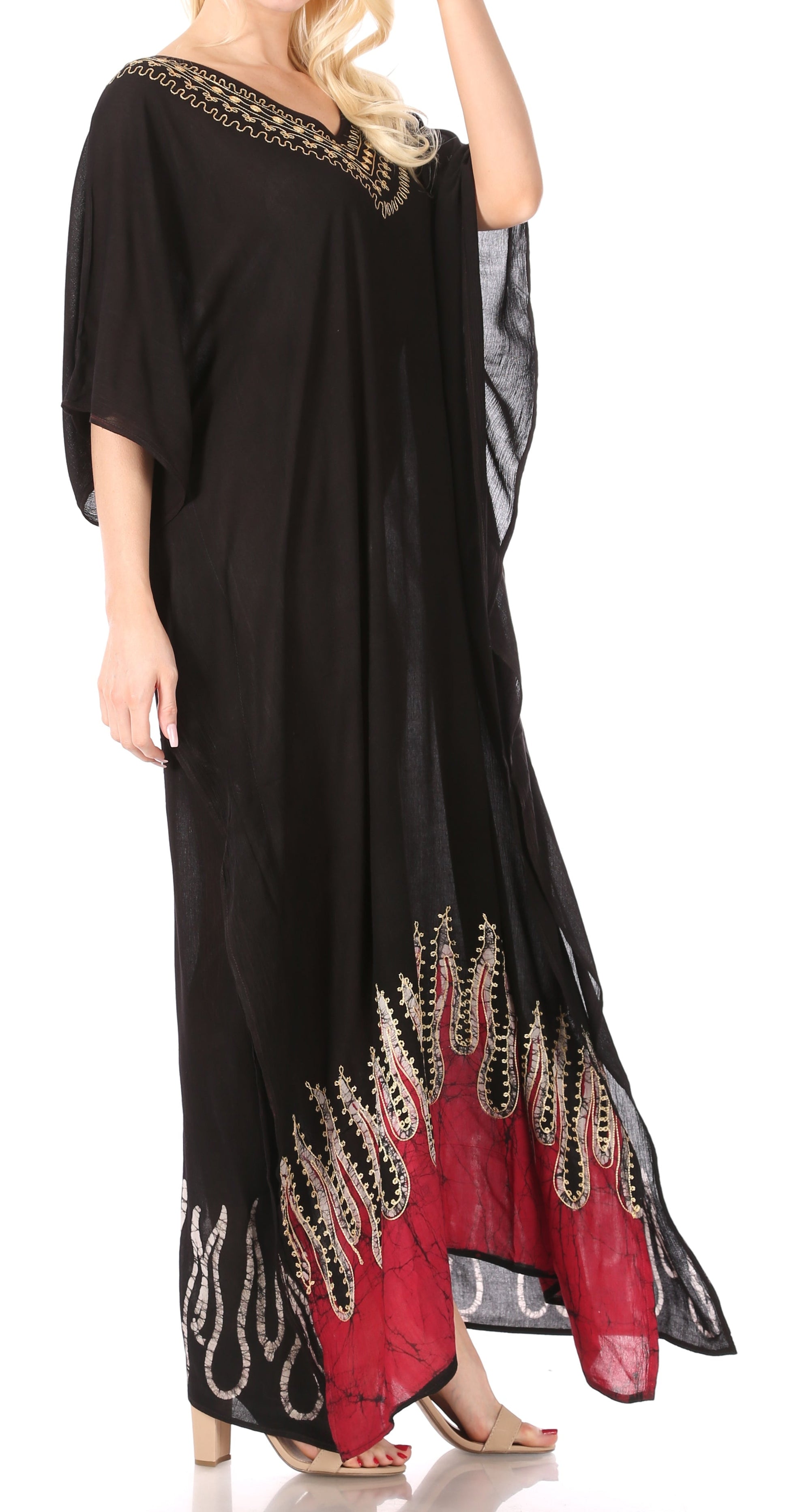 Sakkas Leonor Women's Boho Casual Long Maxi Caftan Dress Kaftan Cover-up LougeWear - Concordia Style Boutique