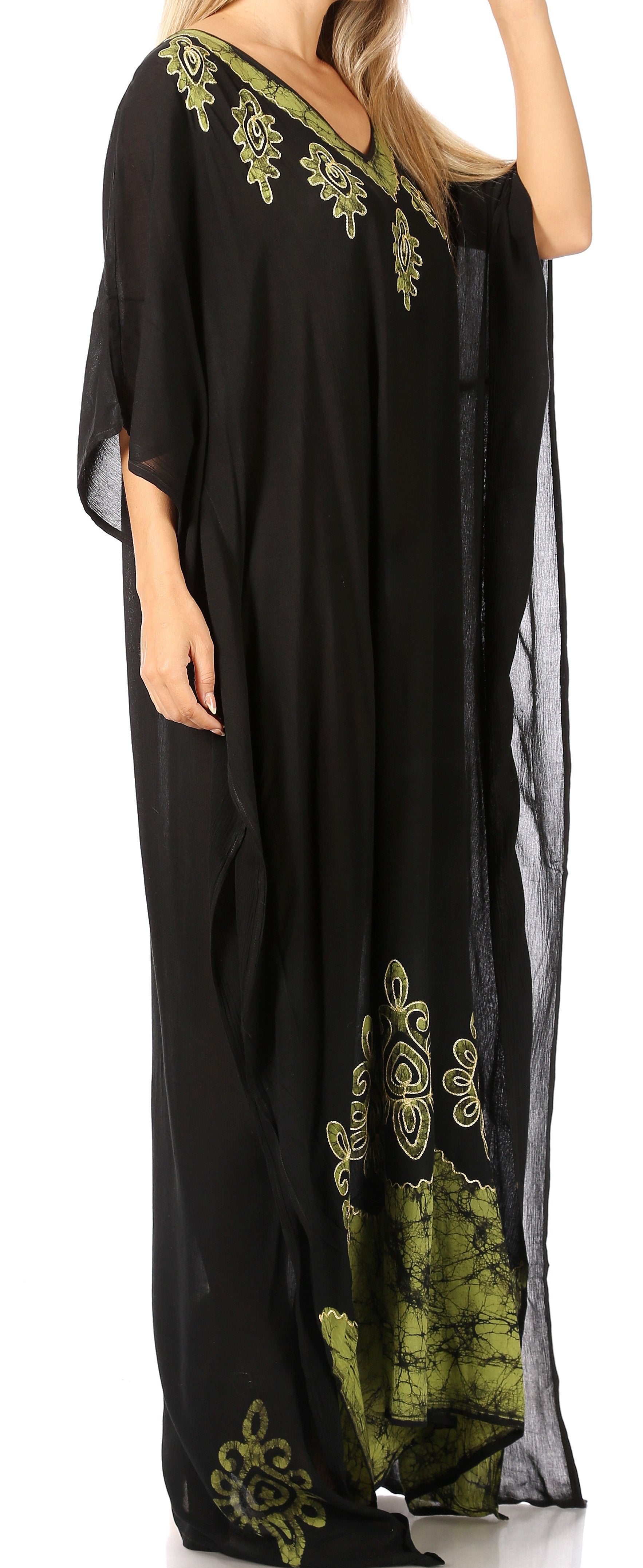 Sakkas Leonor Women's Boho Casual Long Maxi Caftan Dress Kaftan Cover-up LougeWear - Concordia Style Boutique