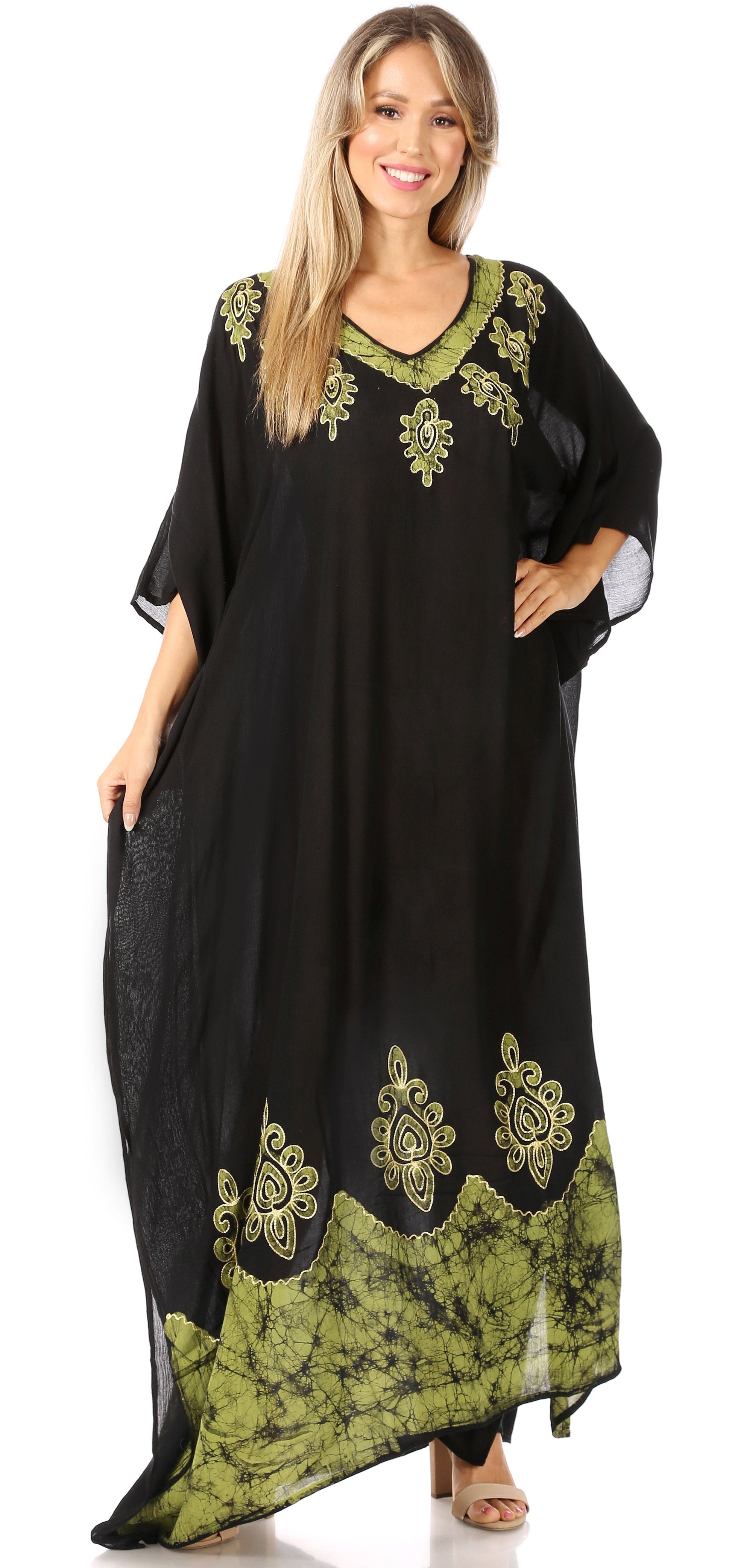 Sakkas Leonor Women's Boho Casual Long Maxi Caftan Dress Kaftan Cover-up LougeWear - Concordia Style Boutique
