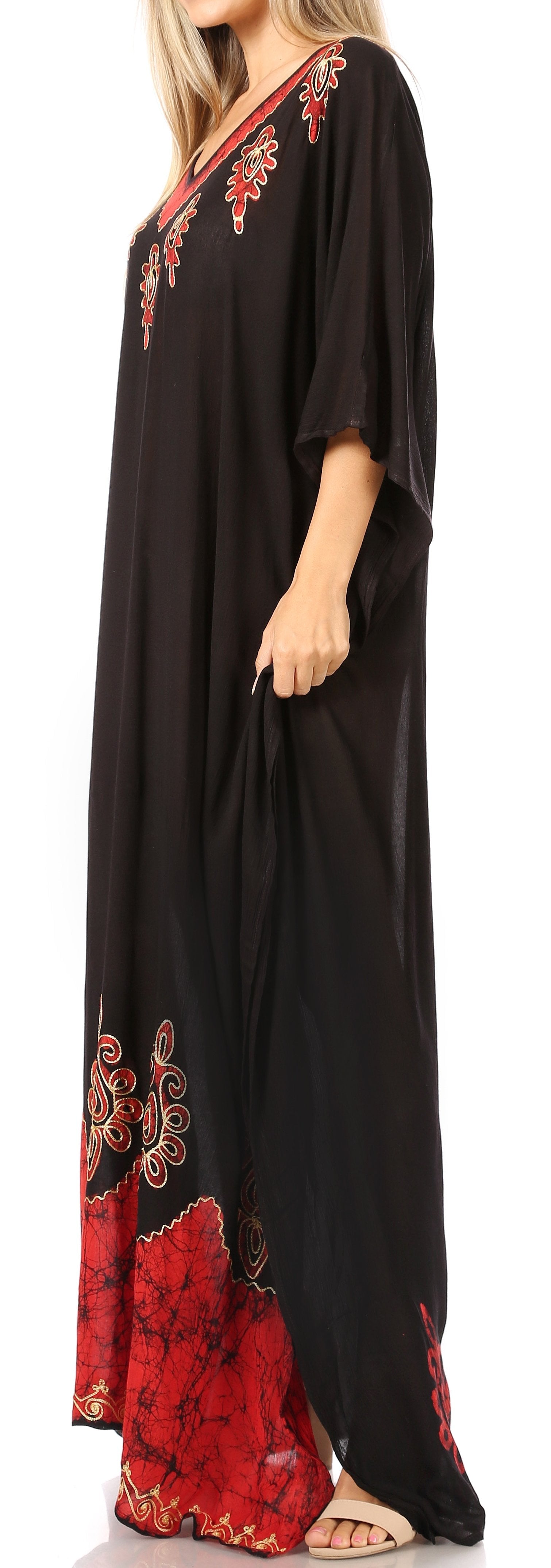 Sakkas Leonor Women's Boho Casual Long Maxi Caftan Dress Kaftan Cover-up LougeWear - Concordia Style Boutique