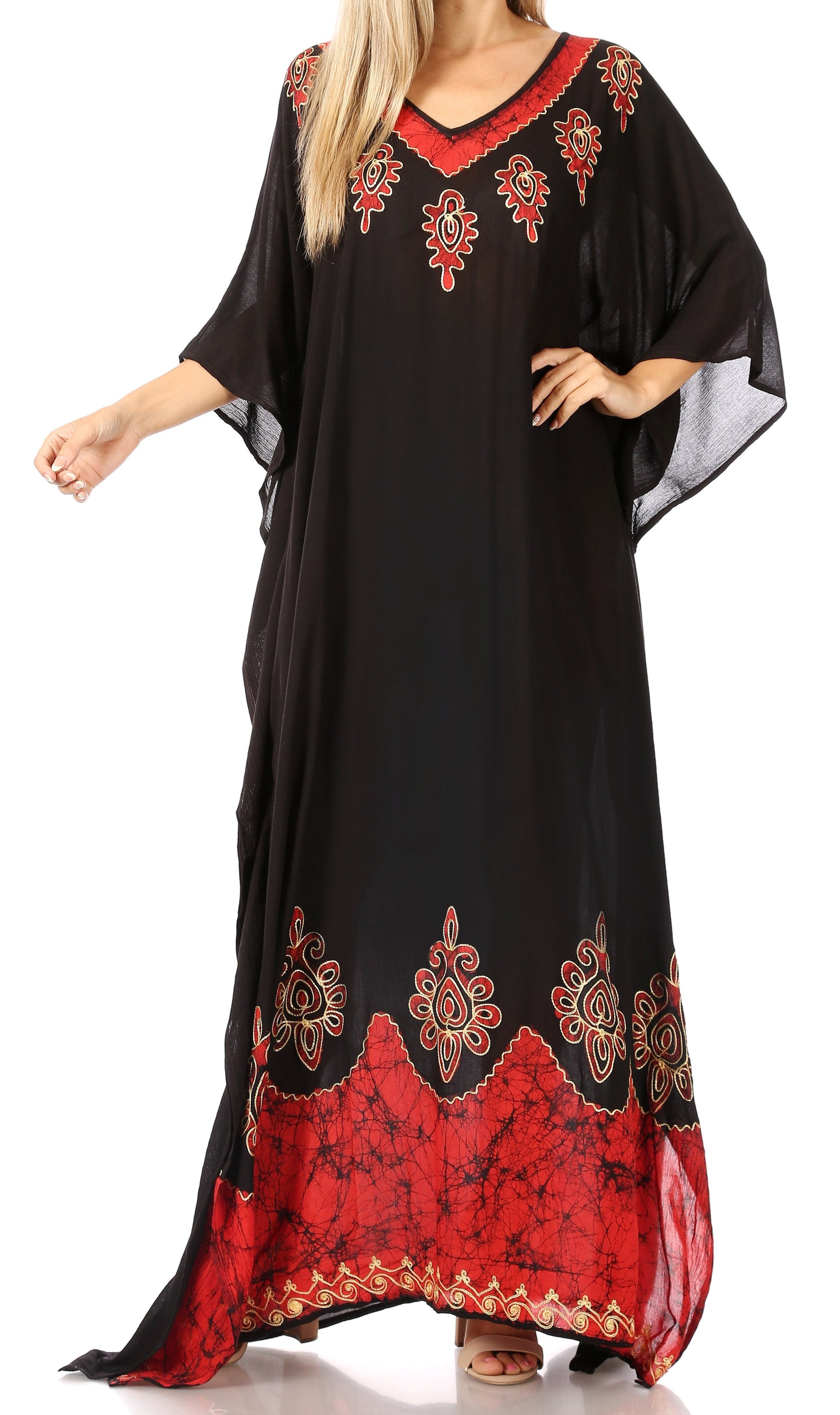 Sakkas Leonor Women's Boho Casual Long Maxi Caftan Dress Kaftan Cover-up LougeWear - Concordia Style Boutique