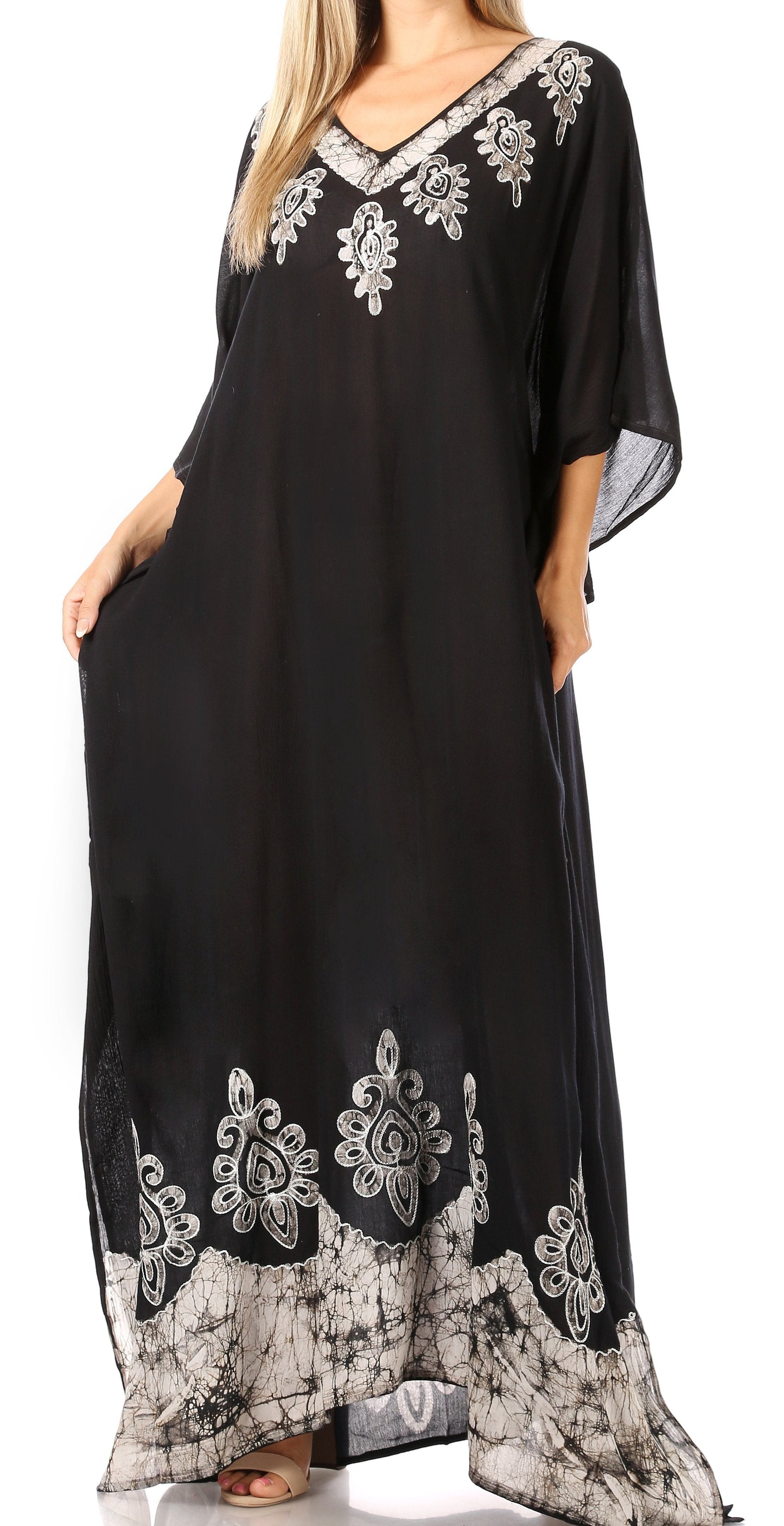 Sakkas Leonor Women's Boho Casual Long Maxi Caftan Dress Kaftan Cover-up LougeWear - Concordia Style Boutique