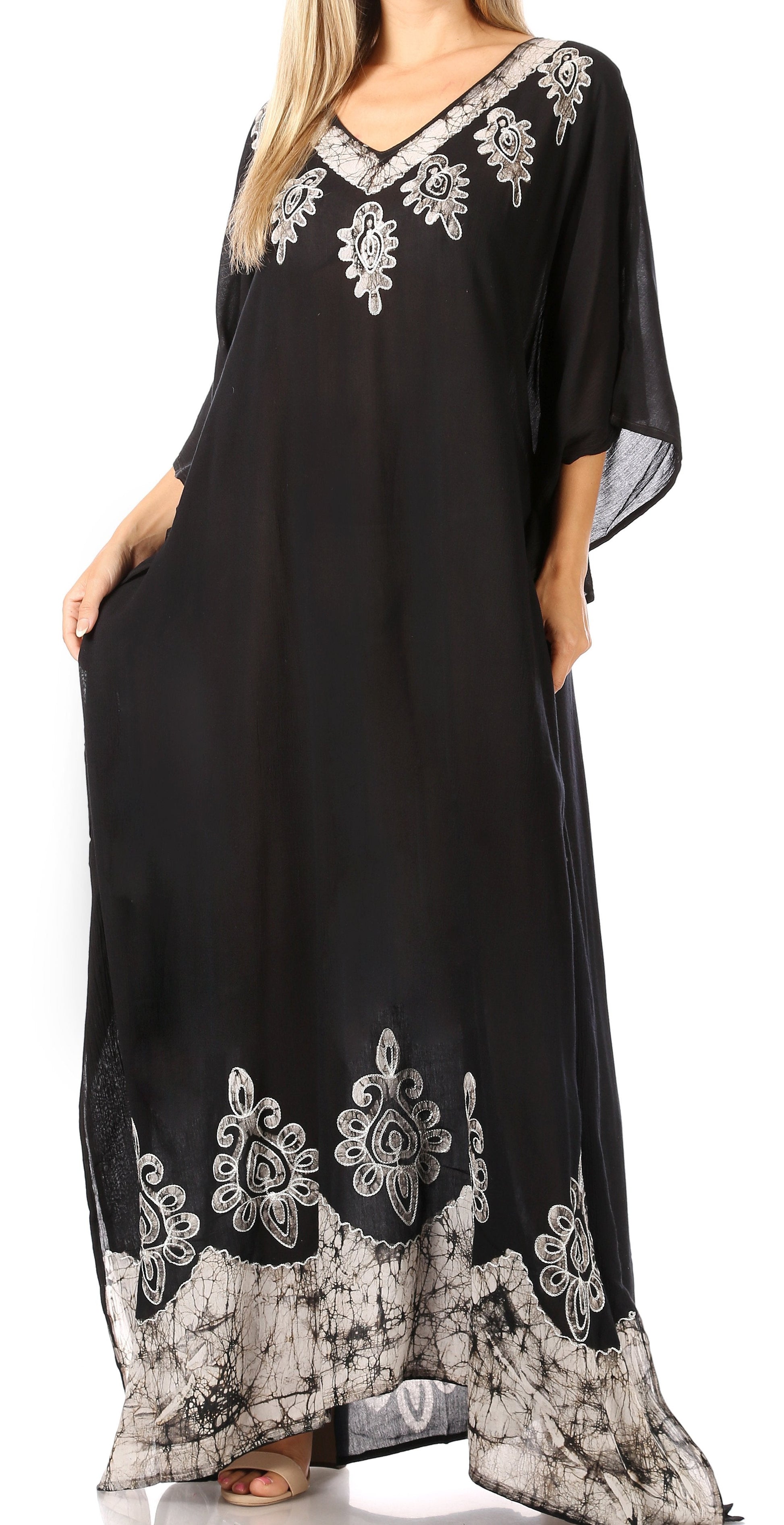 Sakkas Leonor Women's Boho Casual Long Maxi Caftan Dress Kaftan Cover-up LougeWear - Concordia Style Boutique