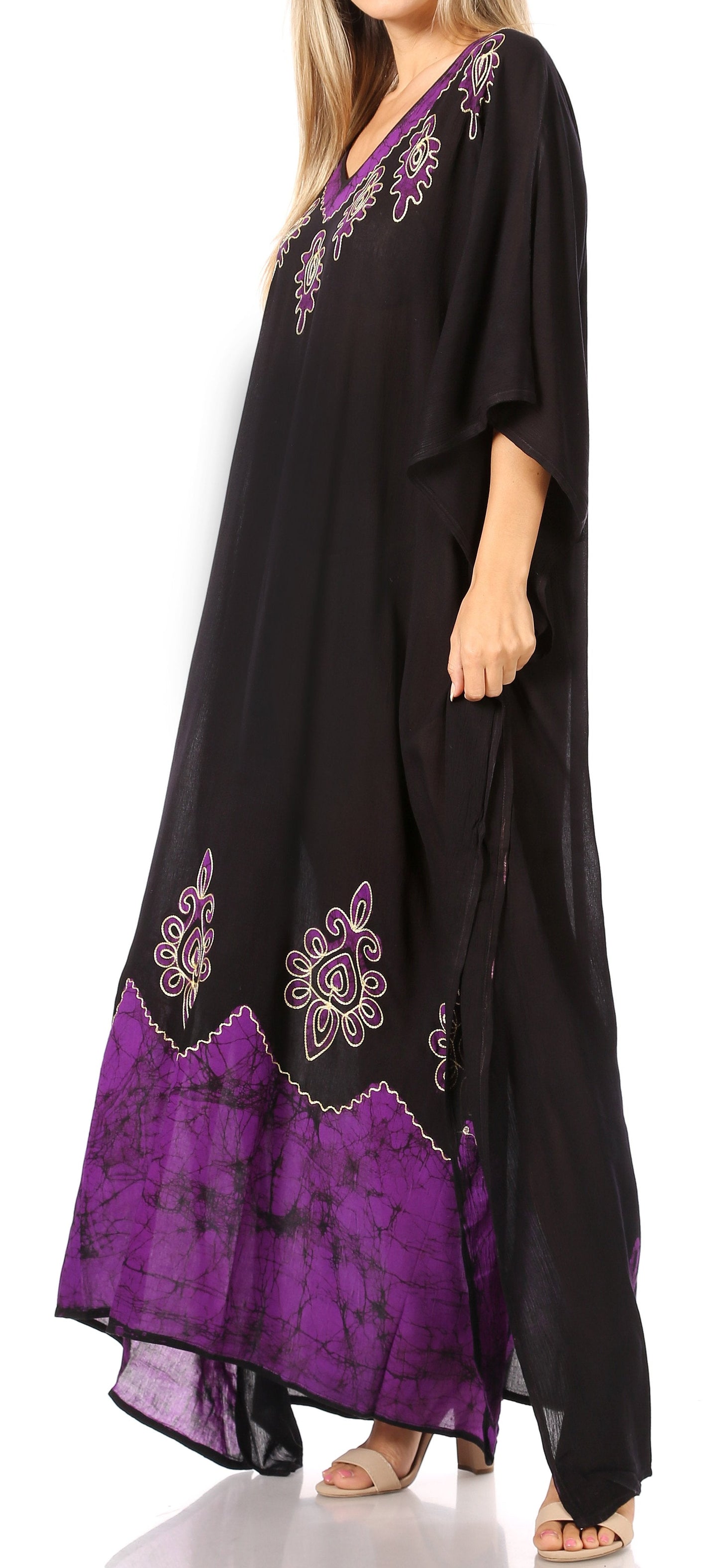 Sakkas Leonor Women's Boho Casual Long Maxi Caftan Dress Kaftan Cover-up LougeWear - Concordia Style Boutique