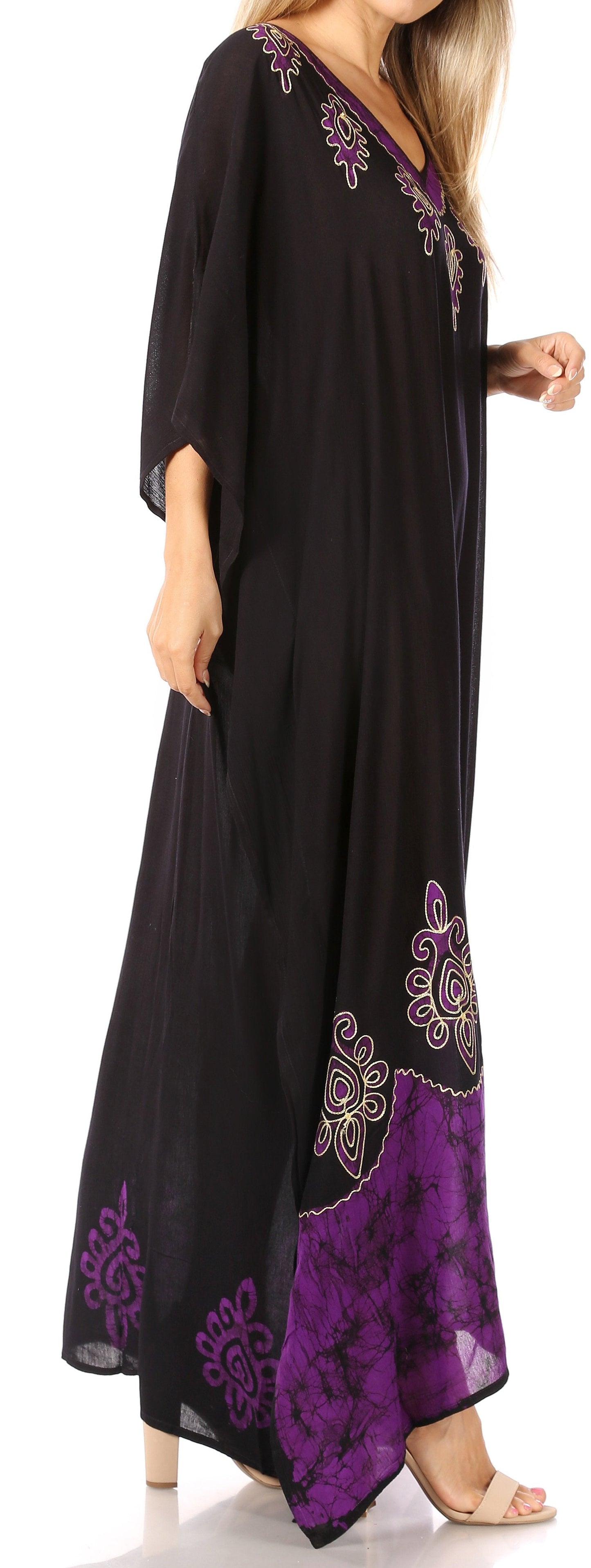 Sakkas Leonor Women's Boho Casual Long Maxi Caftan Dress Kaftan Cover-up LougeWear - Concordia Style Boutique