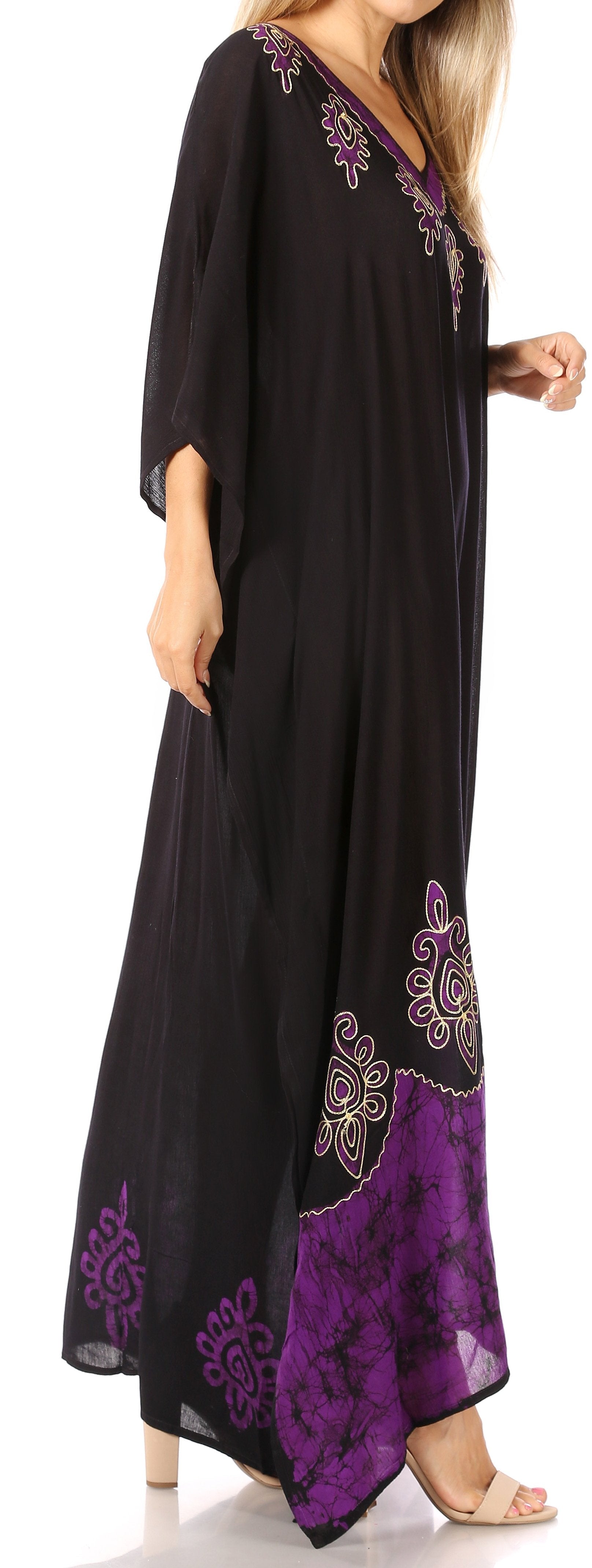 Sakkas Leonor Women's Boho Casual Long Maxi Caftan Dress Kaftan Cover-up LougeWear - Concordia Style Boutique
