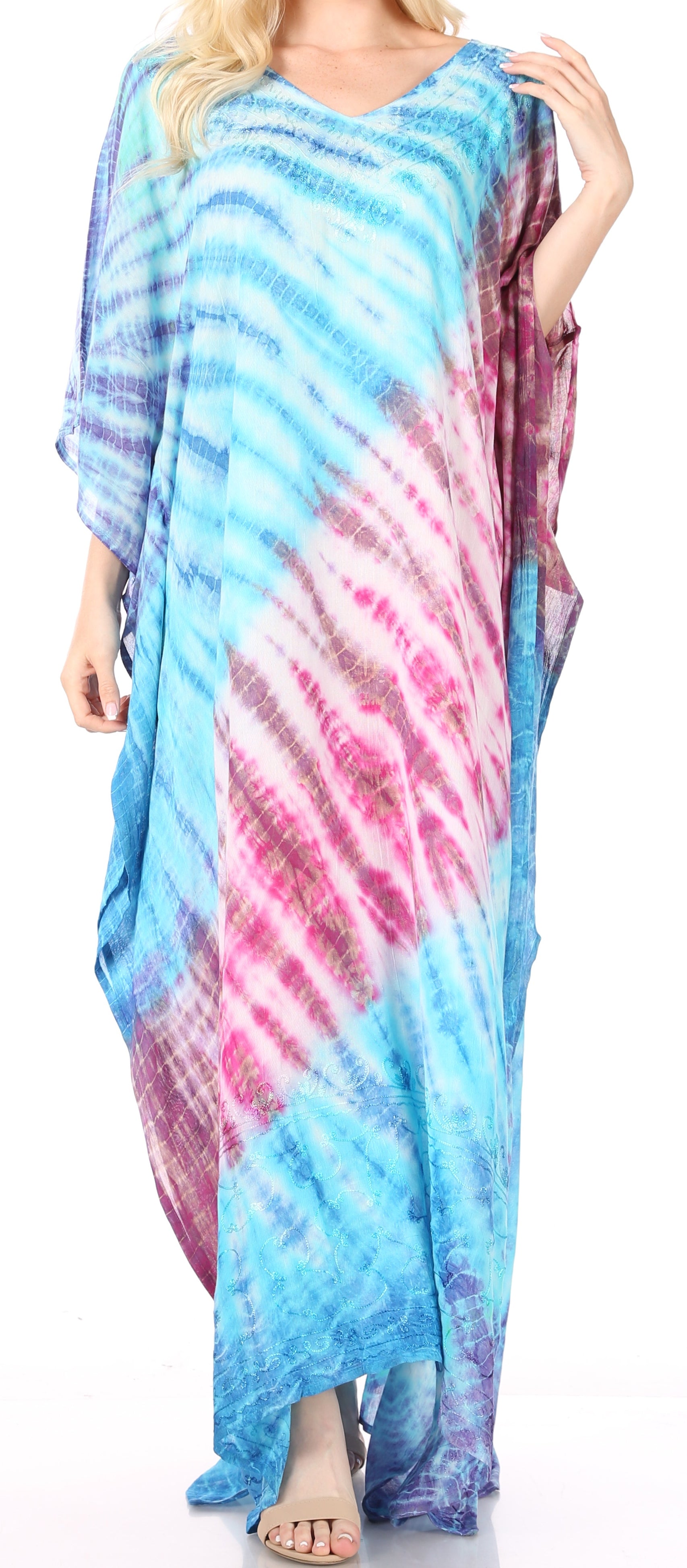 Sakkas Catia Women's Boho-Style Long Maxi Caftan for Lounging and Casual Wear - Concordia Style Boutique