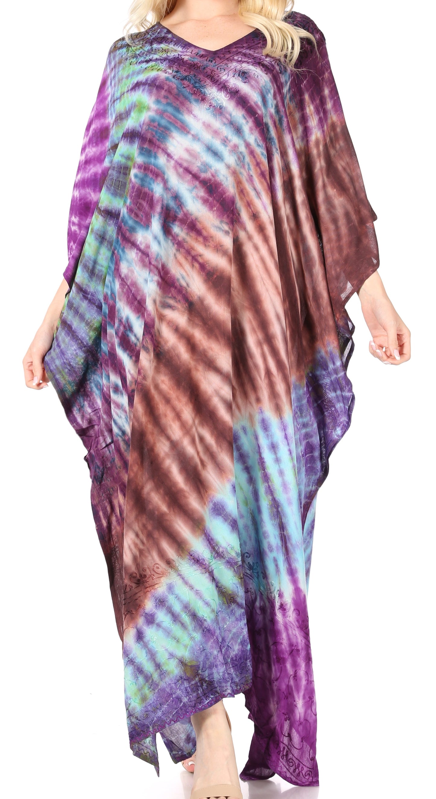 Sakkas Catia Women's Boho-Style Long Maxi Caftan for Lounging and Casual Wear - Concordia Style Boutique