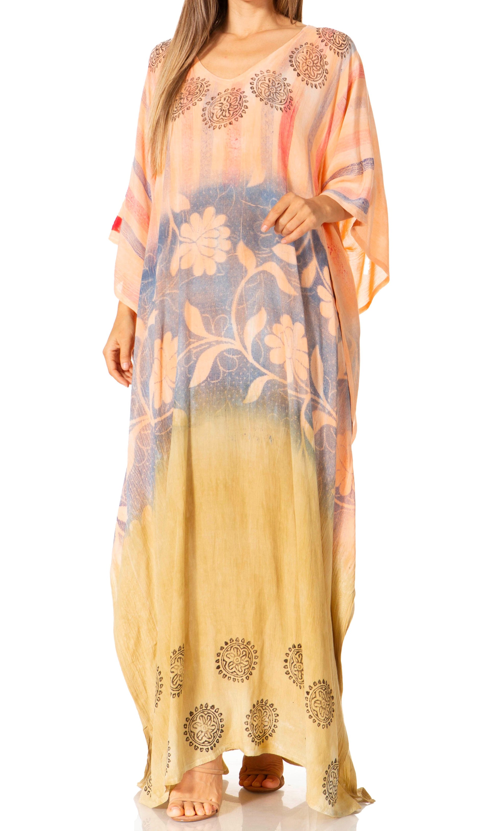 Sakkas Catia Women's Boho-Style Long Maxi Caftan for Lounging and Casual Wear - Concordia Style Boutique