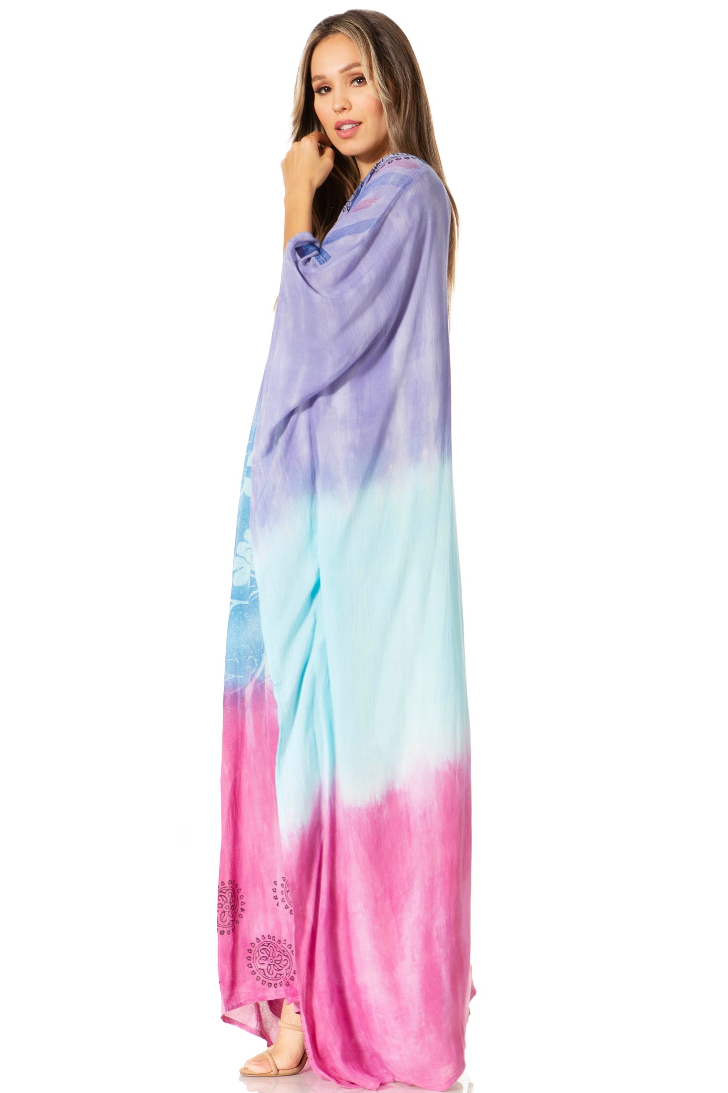 Sakkas Catia Women's Boho-Style Long Maxi Caftan for Lounging and Casual Wear - Concordia Style Boutique
