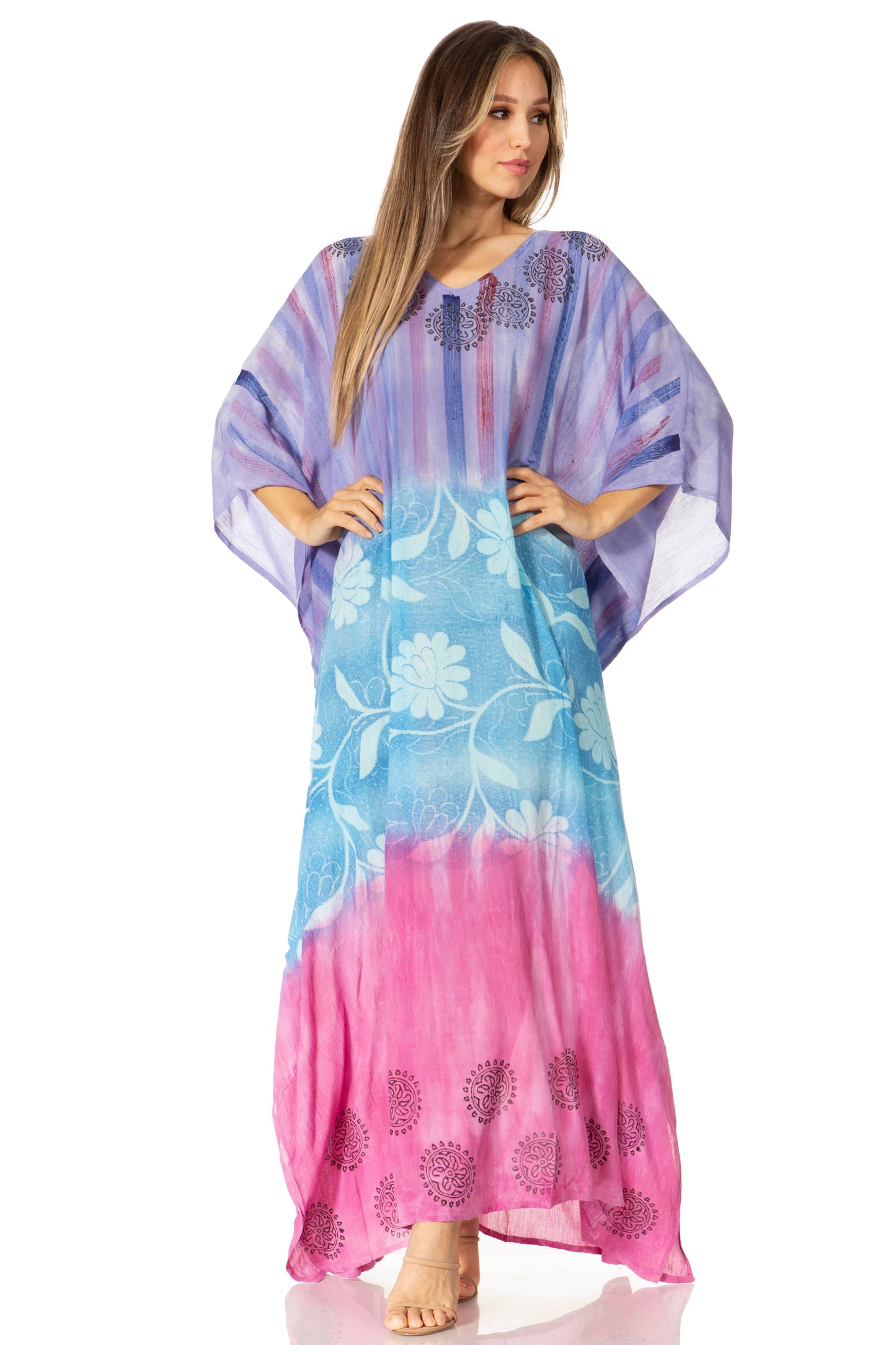 Sakkas Catia Women's Boho-Style Long Maxi Caftan for Lounging and Casual Wear - Concordia Style Boutique