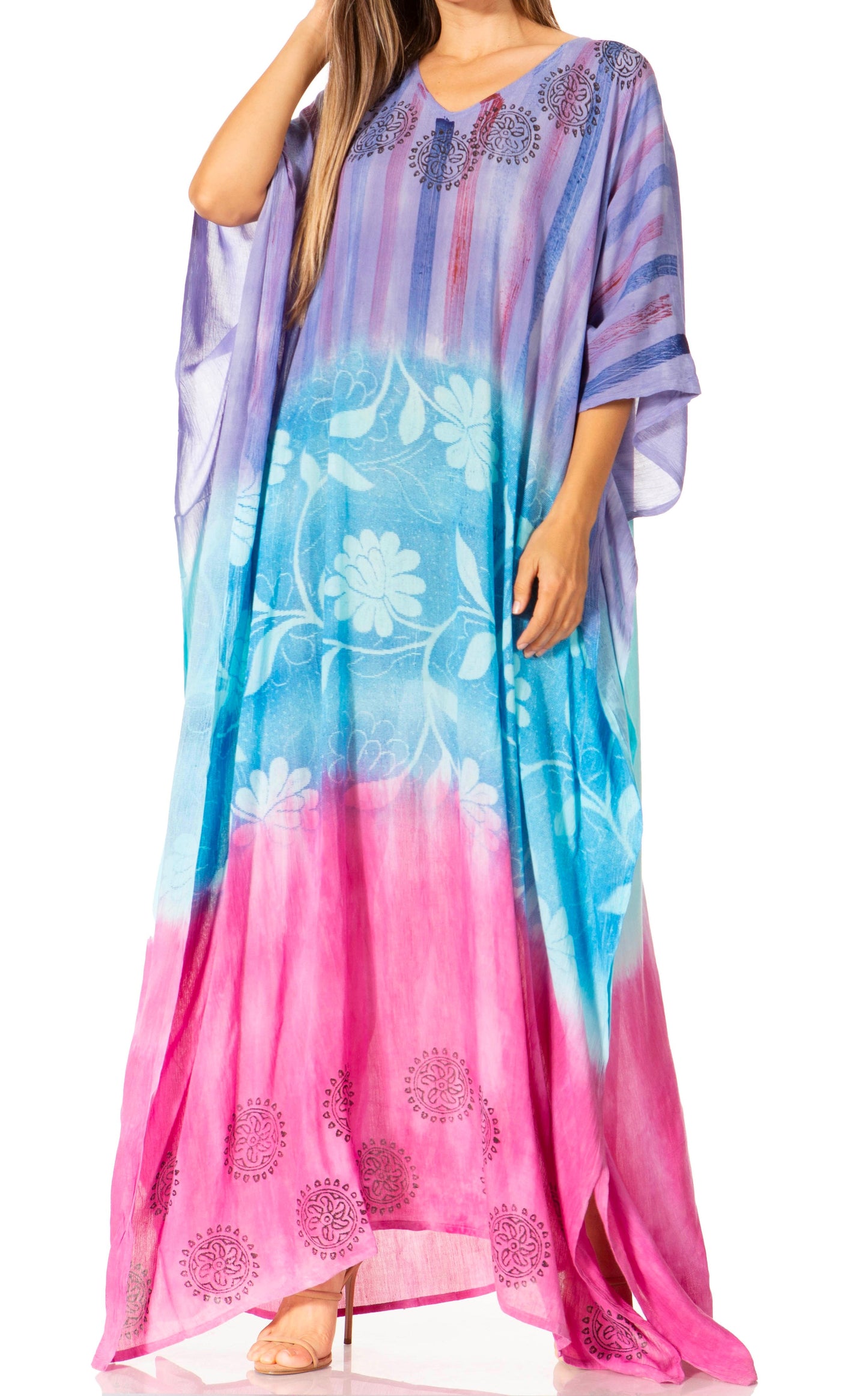 Sakkas Catia Women's Boho-Style Long Maxi Caftan for Lounging and Casual Wear - Concordia Style Boutique