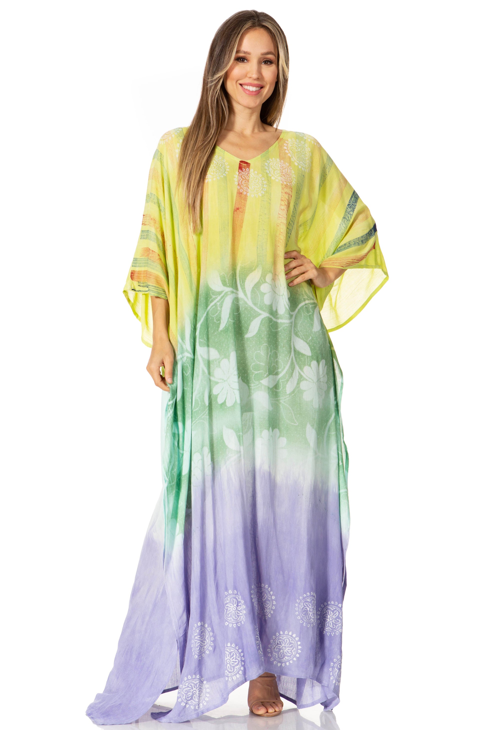 Sakkas Catia Women's Boho-Style Long Maxi Caftan for Lounging and Casual Wear - Concordia Style Boutique
