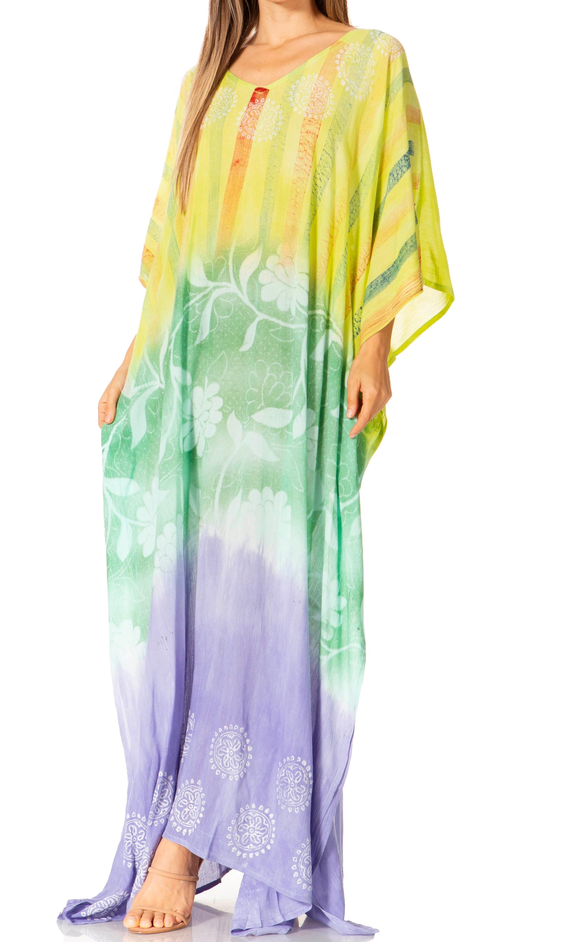 Sakkas Catia Women's Boho-Style Long Maxi Caftan for Lounging and Casual Wear - Concordia Style Boutique