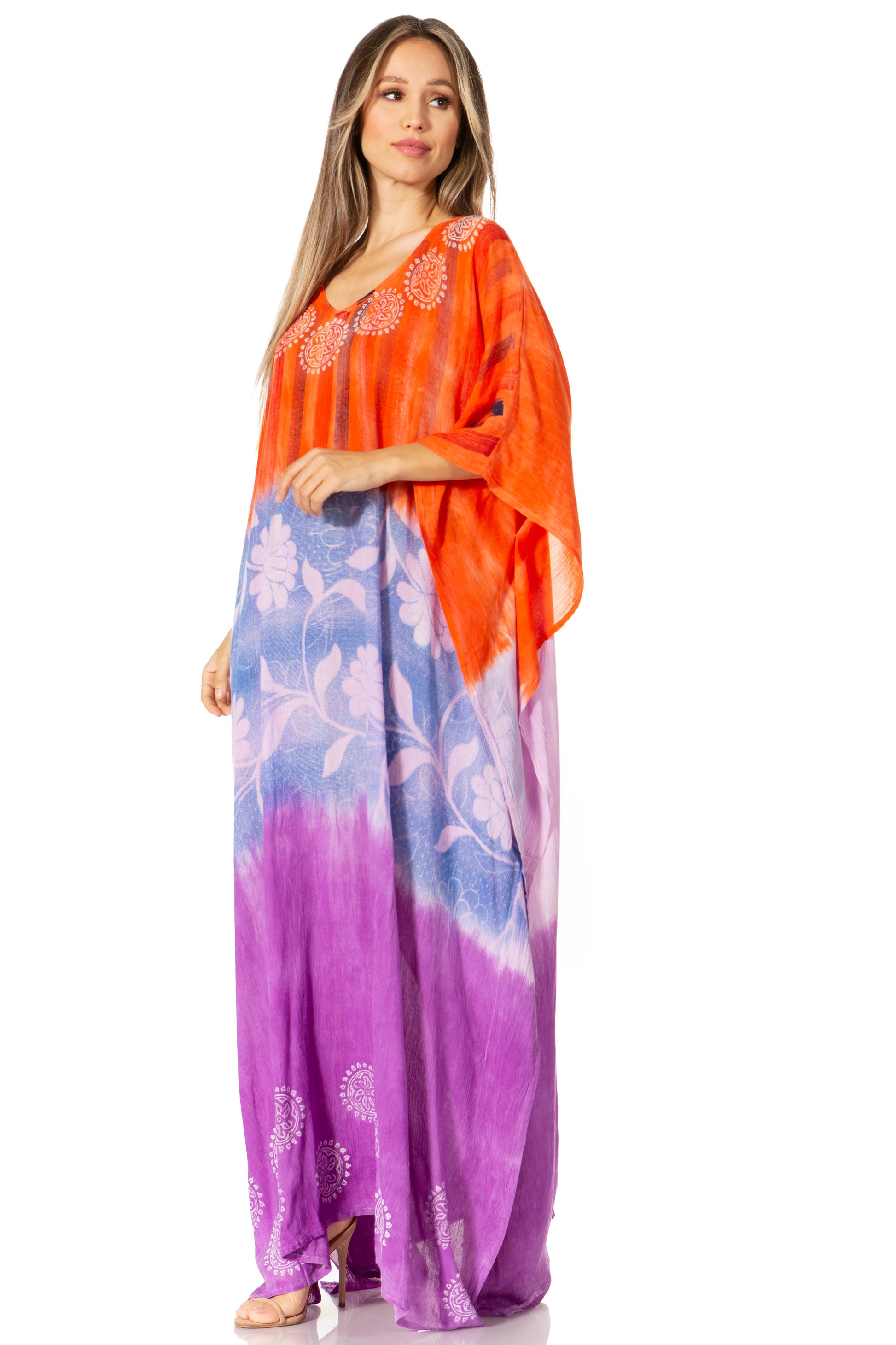 Sakkas Catia Women's Boho-Style Long Maxi Caftan for Lounging and Casual Wear - Concordia Style Boutique