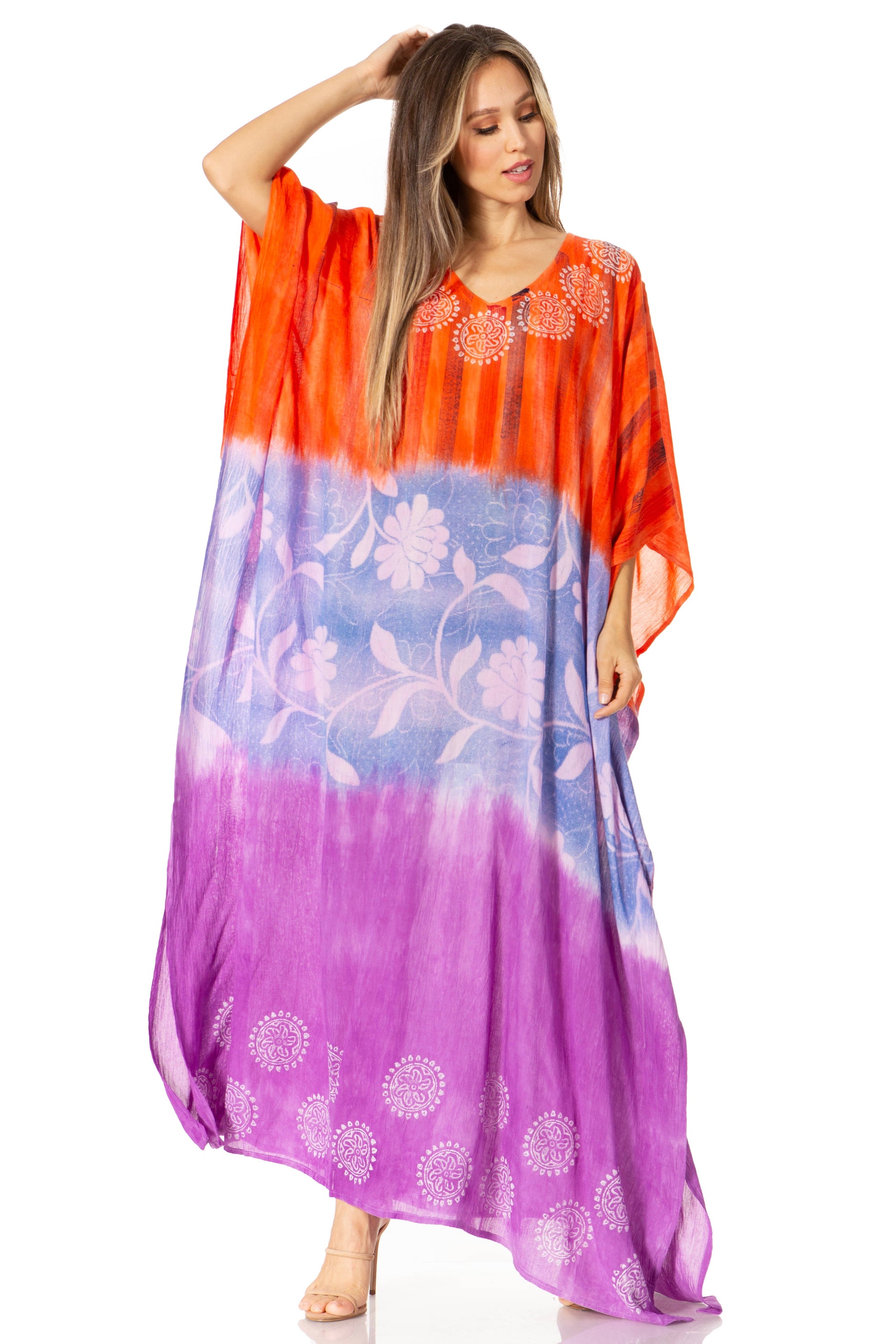 Sakkas Catia Women's Boho-Style Long Maxi Caftan for Lounging and Casual Wear - Concordia Style Boutique