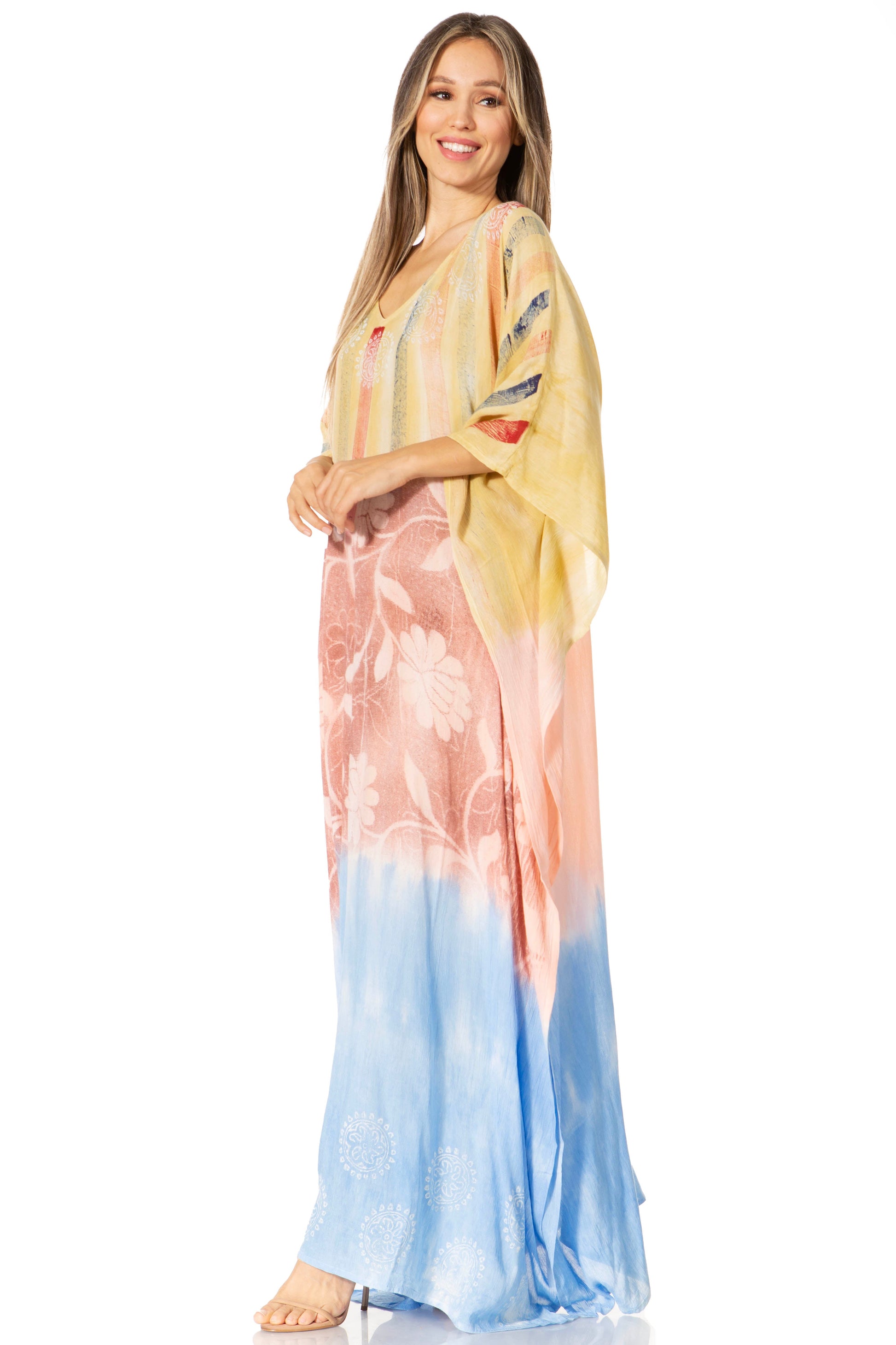 Sakkas Catia Women's Boho-Style Long Maxi Caftan for Lounging and Casual Wear - Concordia Style Boutique