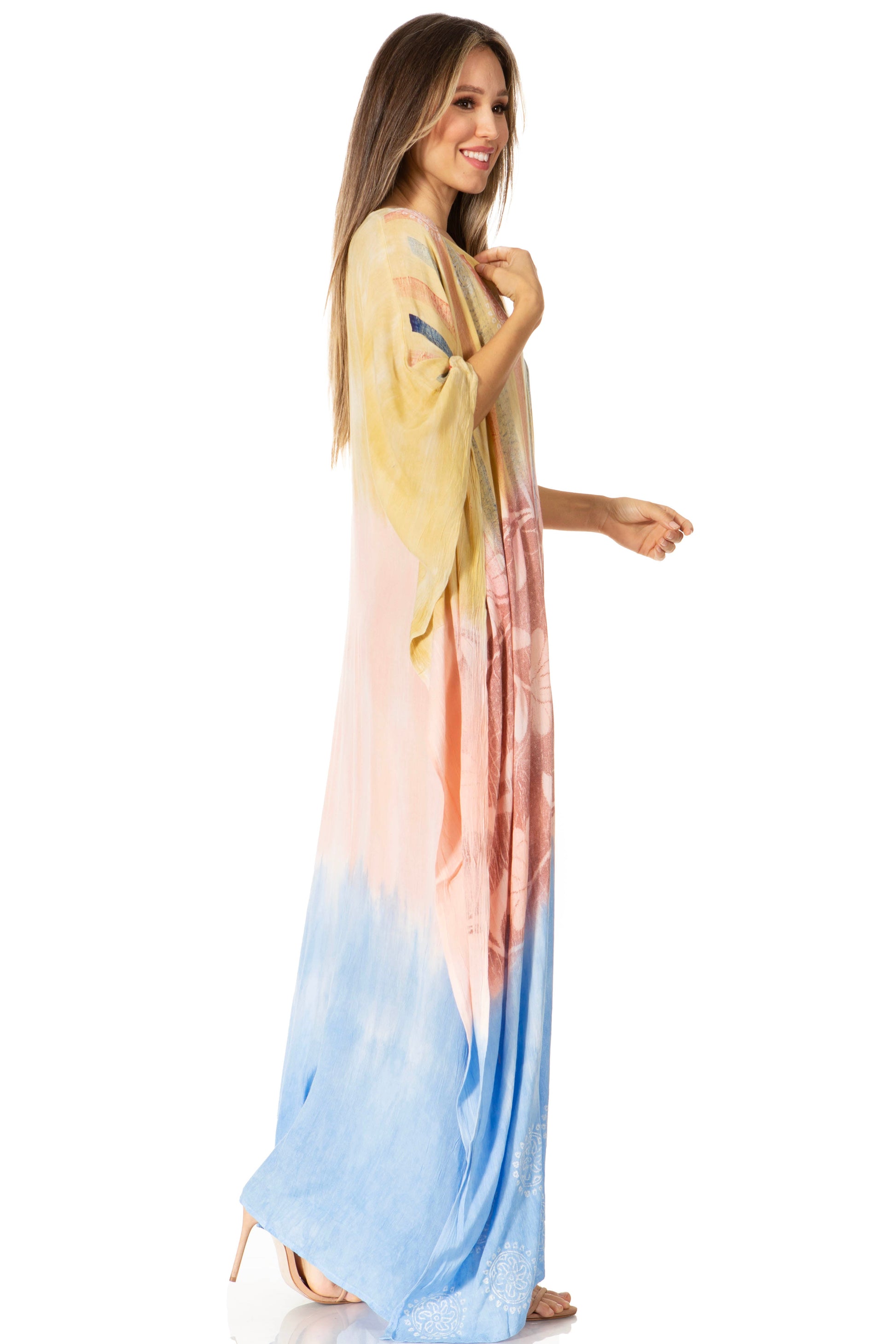 Sakkas Catia Women's Boho-Style Long Maxi Caftan for Lounging and Casual Wear - Concordia Style Boutique