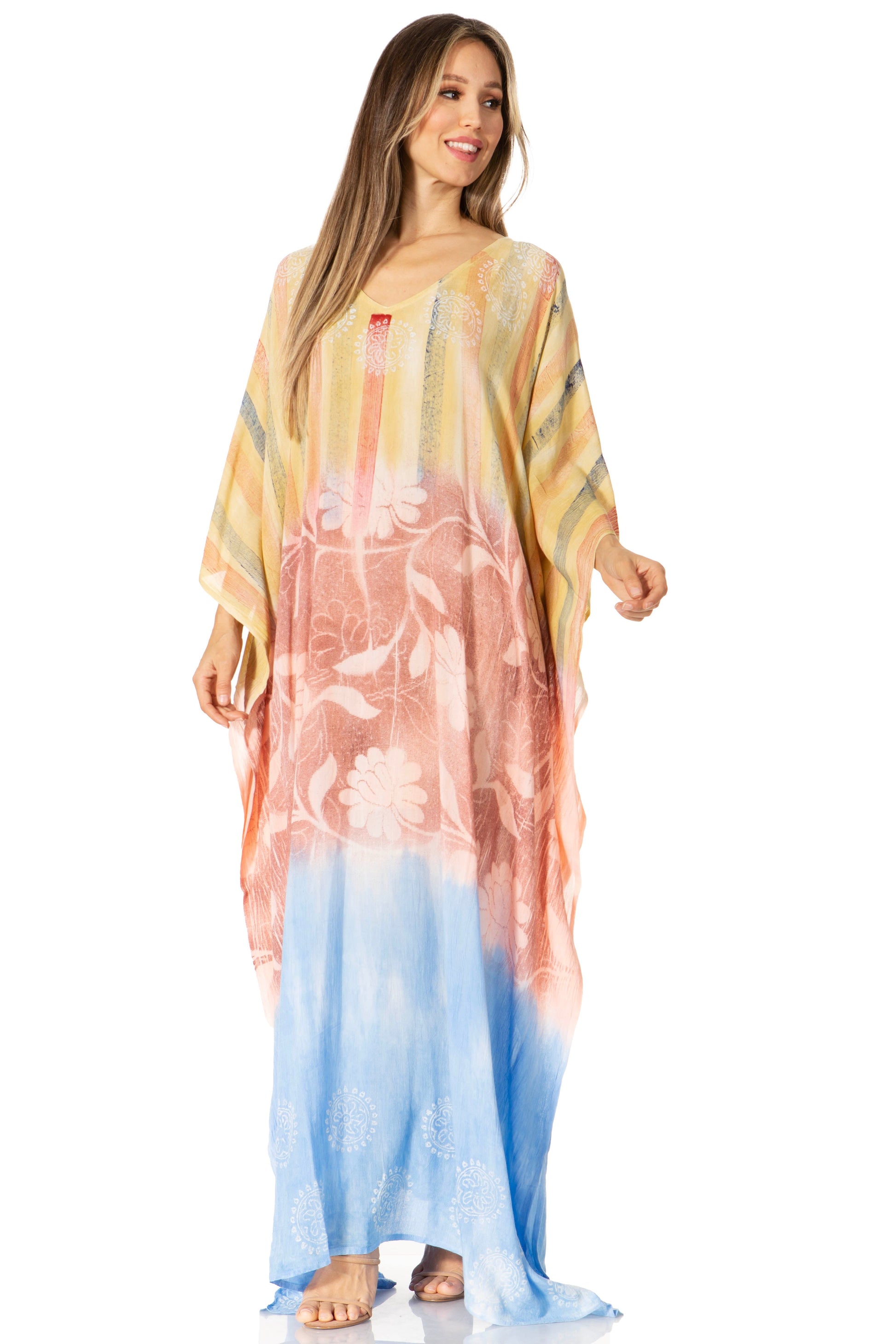 Sakkas Catia Women's Boho-Style Long Maxi Caftan for Lounging and Casual Wear - Concordia Style Boutique