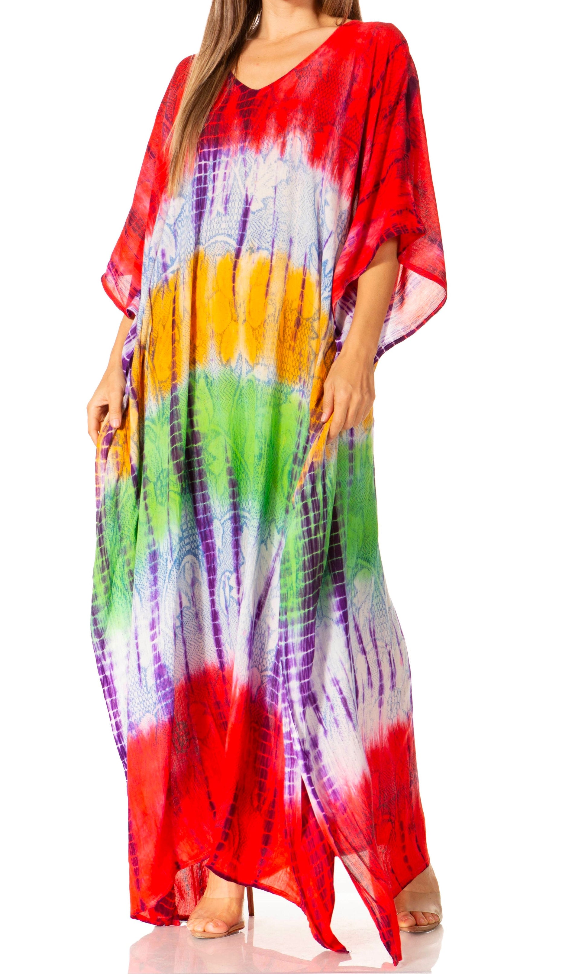 Sakkas Catia Women's Boho-Style Long Maxi Caftan for Lounging and Casual Wear - Concordia Style Boutique