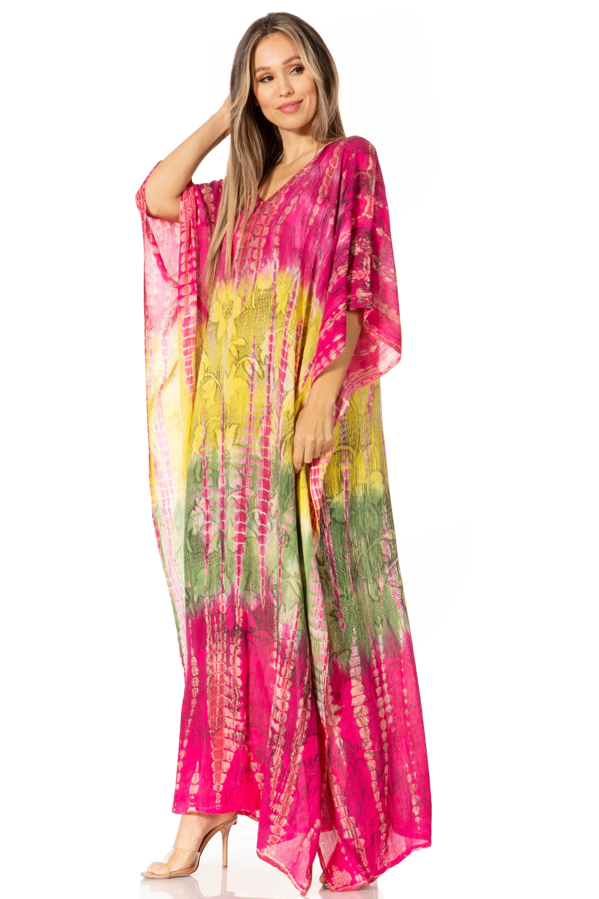 Sakkas Catia Women's Boho-Style Long Maxi Caftan for Lounging and Casual Wear - Concordia Style Boutique