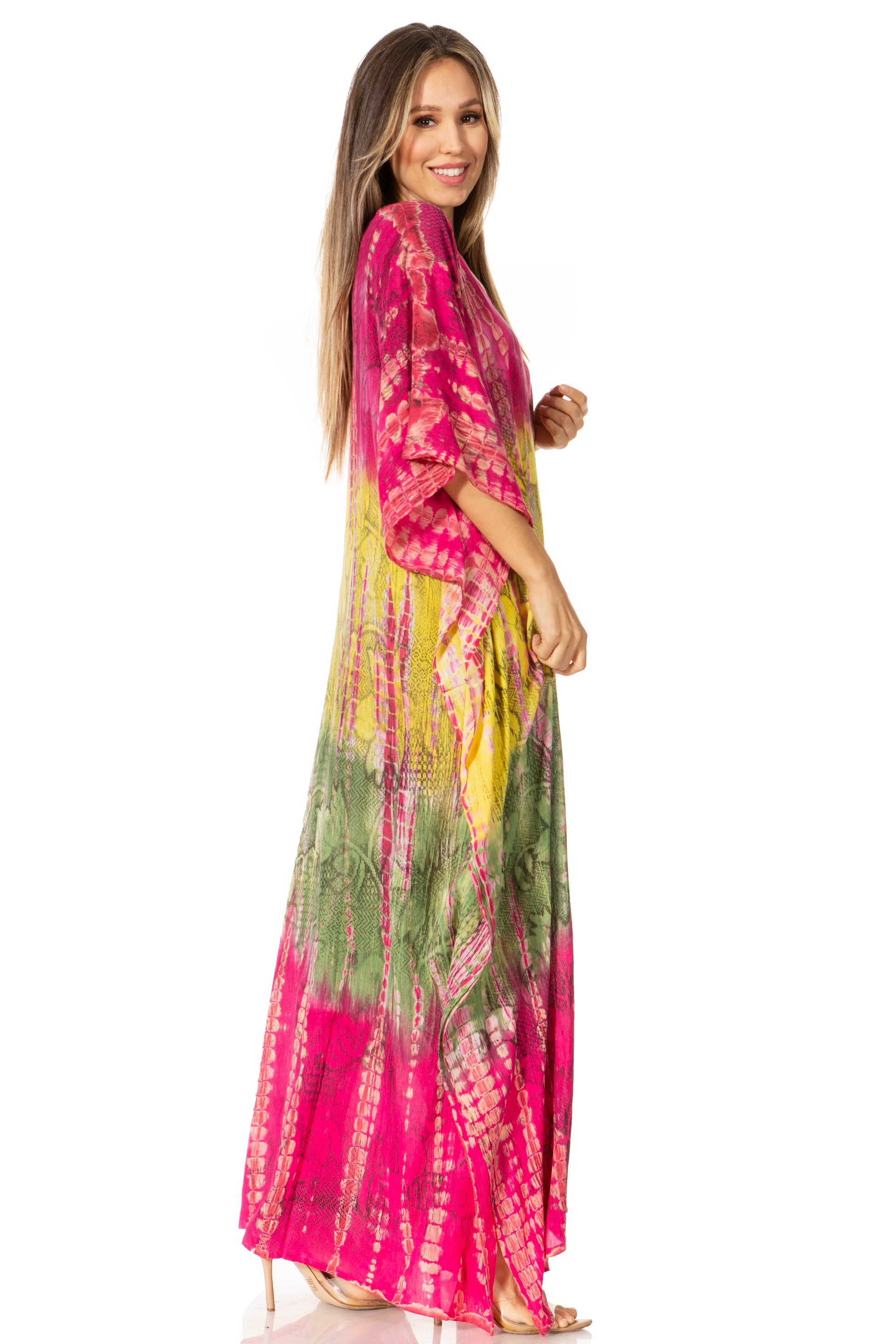 Sakkas Catia Women's Boho-Style Long Maxi Caftan for Lounging and Casual Wear - Concordia Style Boutique