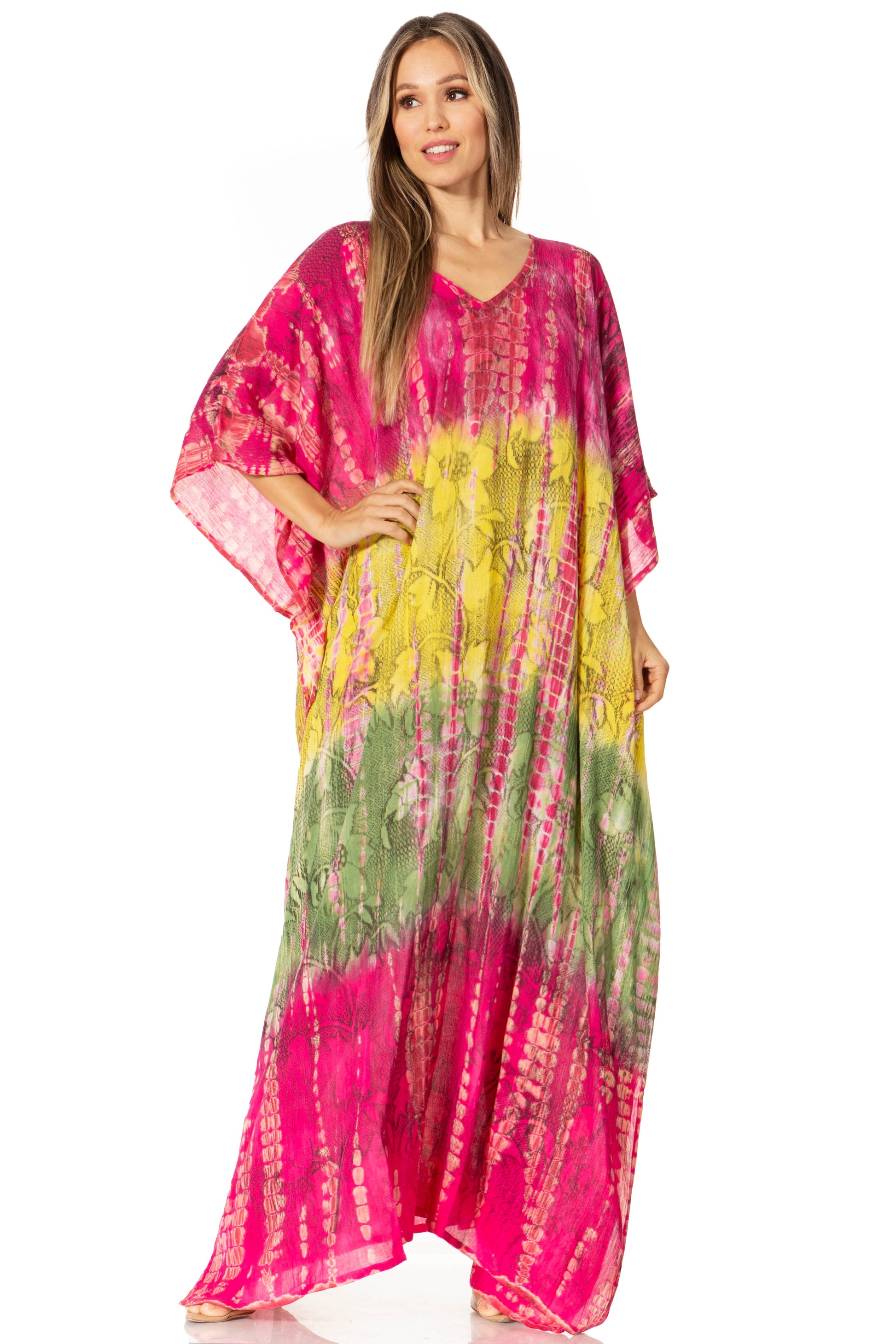 Sakkas Catia Women's Boho-Style Long Maxi Caftan for Lounging and Casual Wear - Concordia Style Boutique