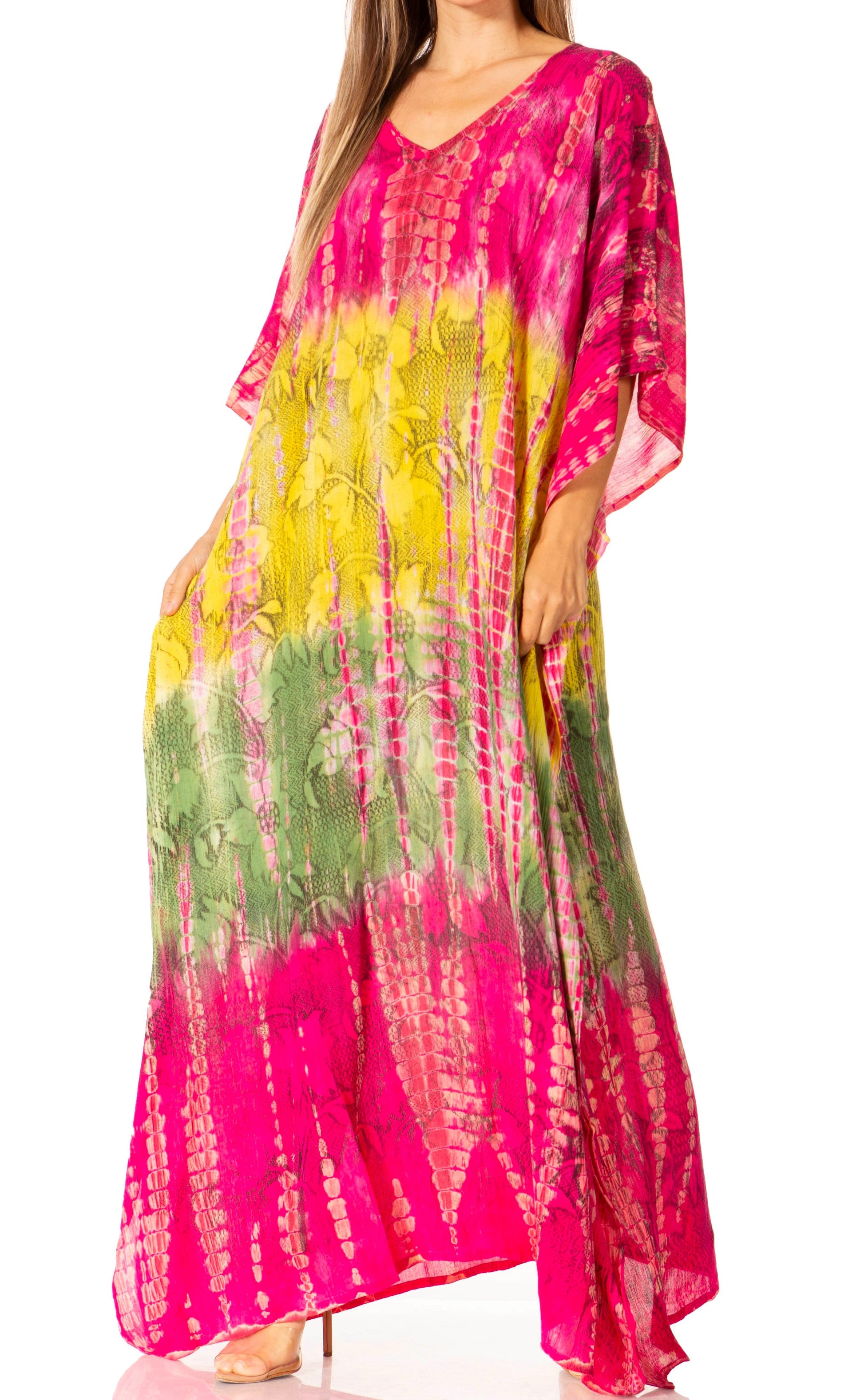 Sakkas Catia Women's Boho-Style Long Maxi Caftan for Lounging and Casual Wear - Concordia Style Boutique