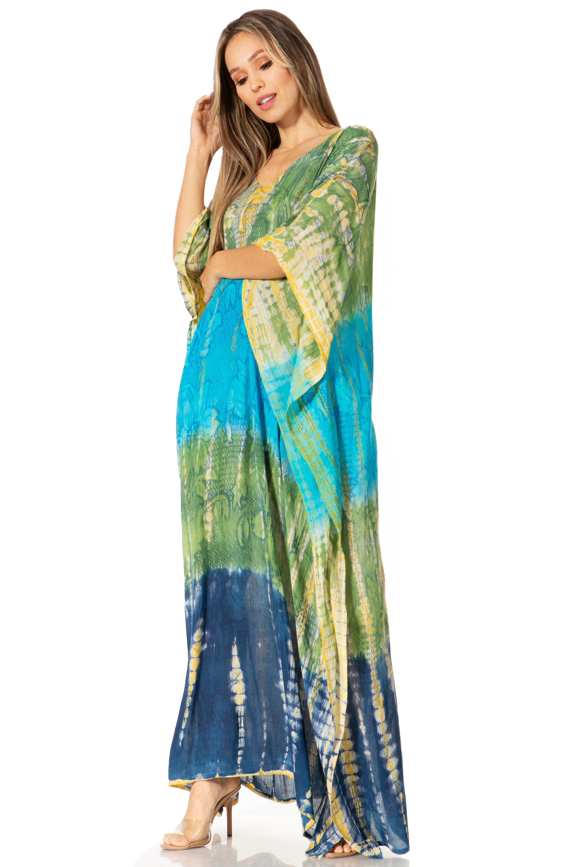 Sakkas Catia Women's Boho-Style Long Maxi Caftan for Lounging and Casual Wear - Concordia Style Boutique
