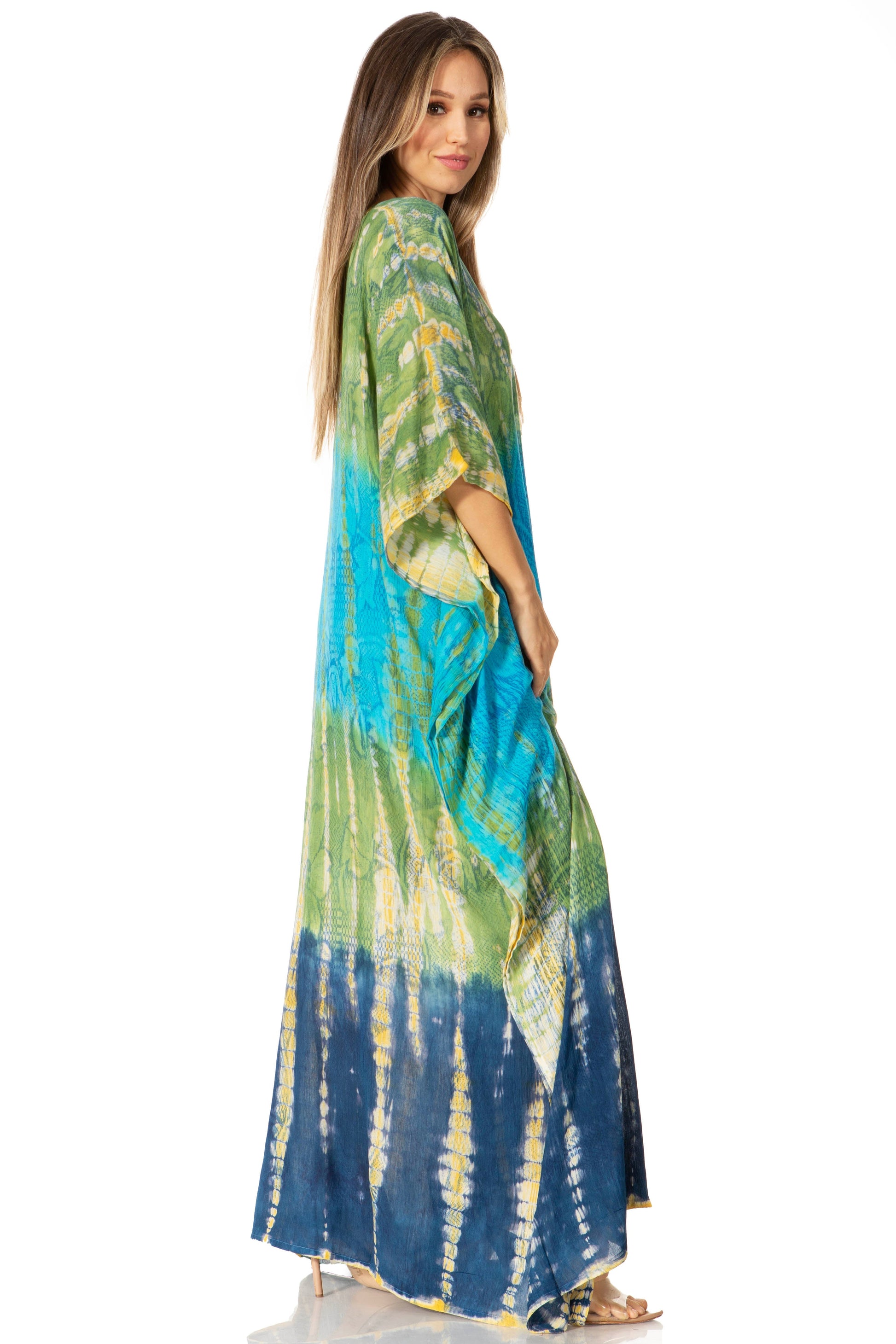 Sakkas Catia Women's Boho-Style Long Maxi Caftan for Lounging and Casual Wear - Concordia Style Boutique