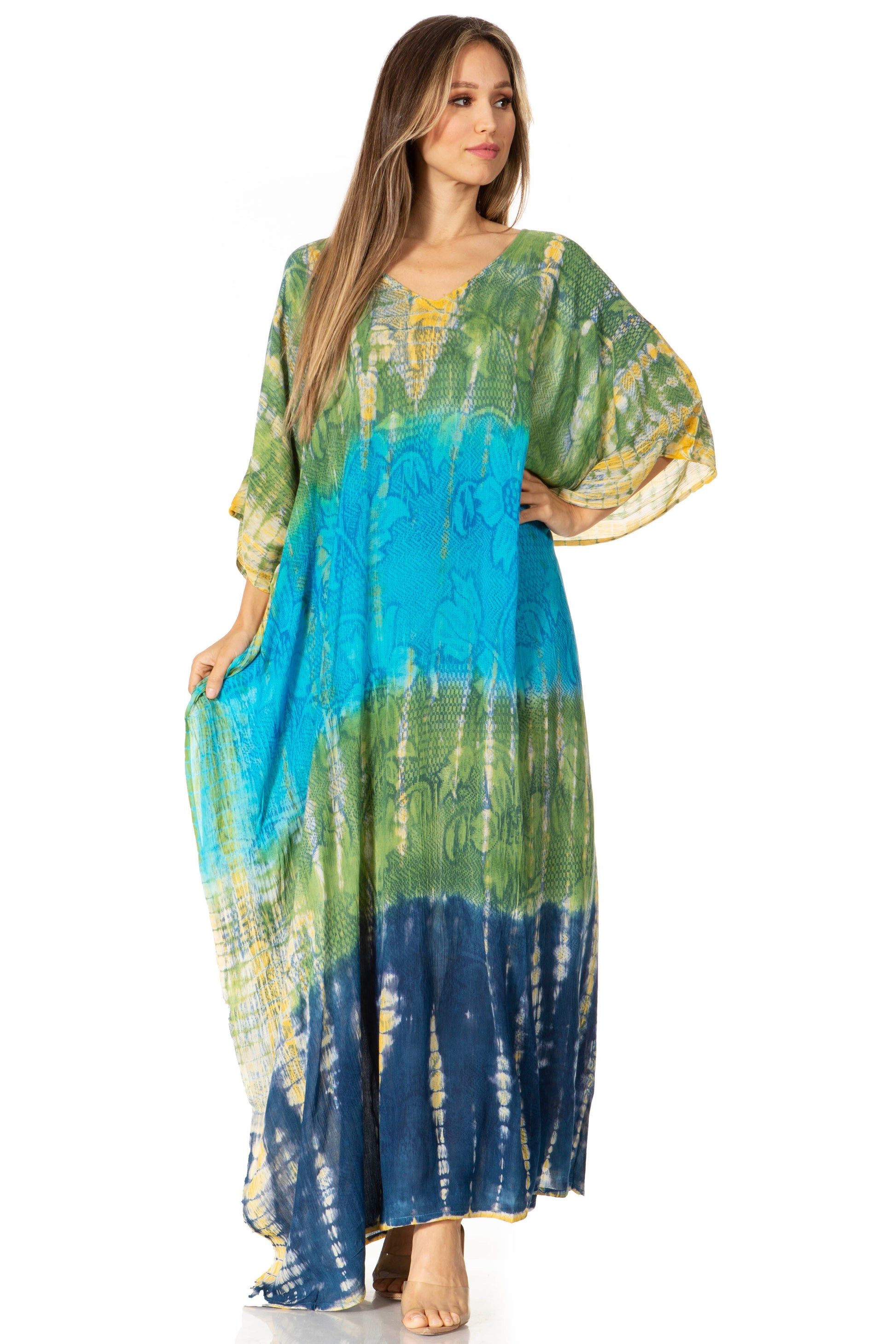 Sakkas Catia Women's Boho-Style Long Maxi Caftan for Lounging and Casual Wear - Concordia Style Boutique