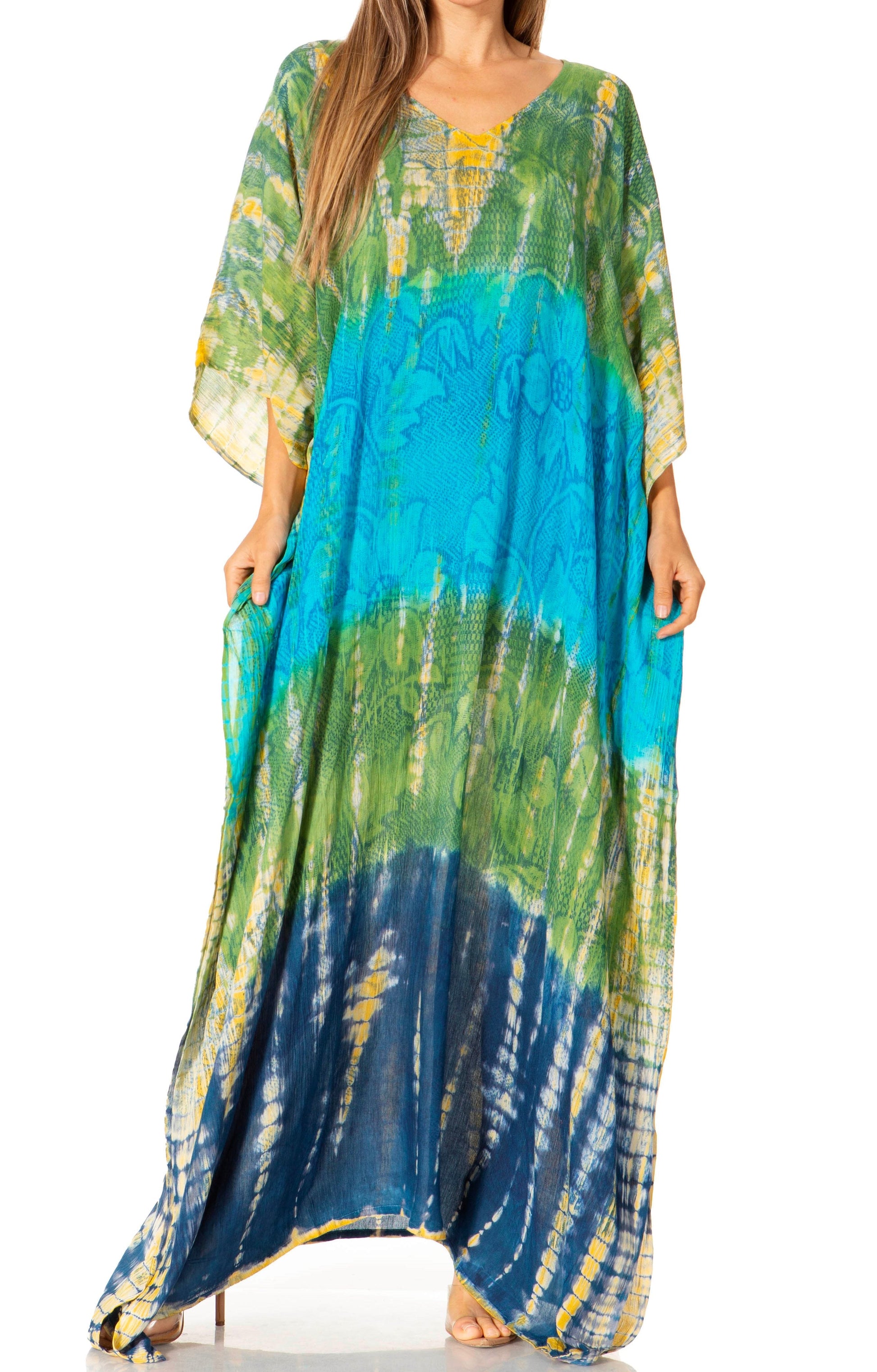 Sakkas Catia Women's Boho-Style Long Maxi Caftan for Lounging and Casual Wear - Concordia Style Boutique