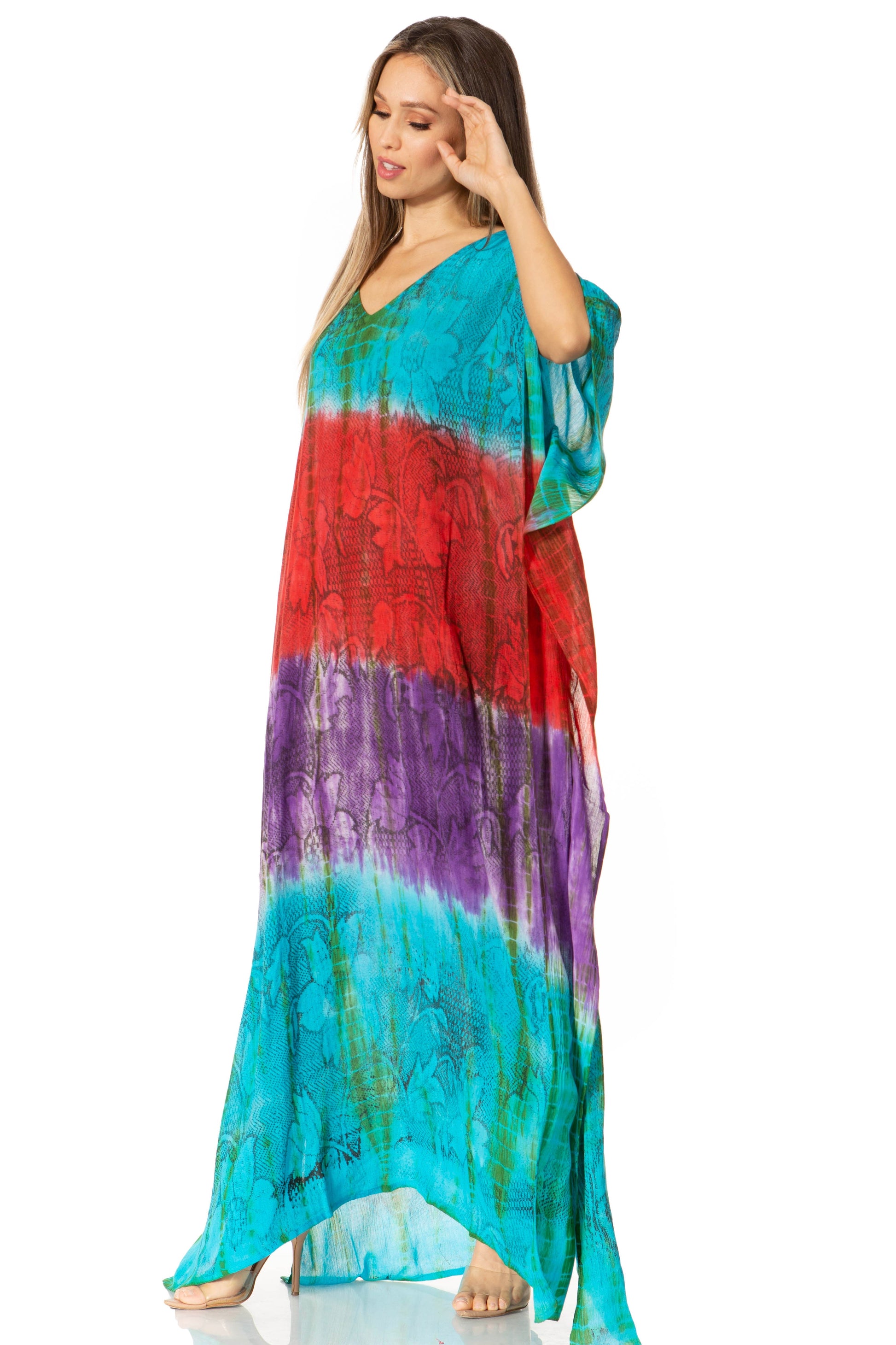 Sakkas Catia Women's Boho-Style Long Maxi Caftan for Lounging and Casual Wear - Concordia Style Boutique