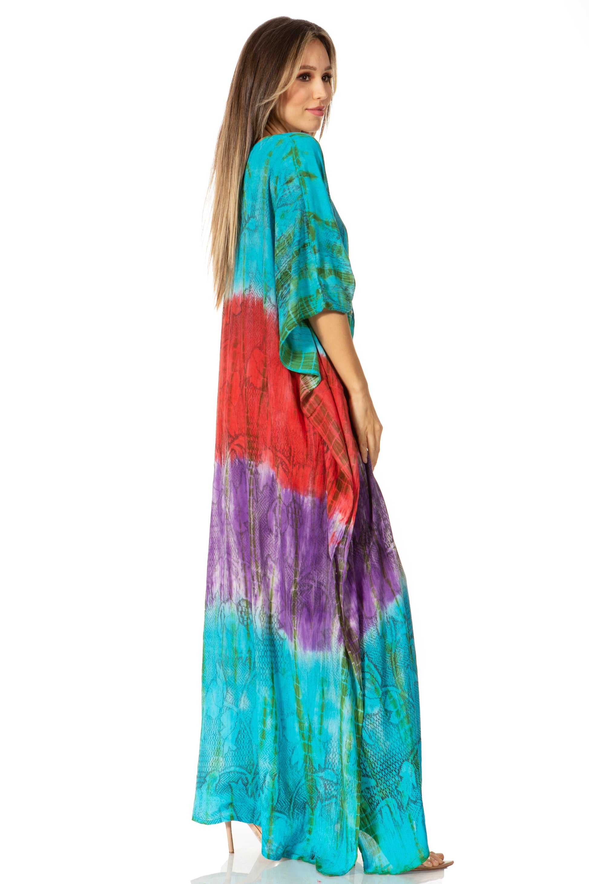 Sakkas Catia Women's Boho-Style Long Maxi Caftan for Lounging and Casual Wear - Concordia Style Boutique