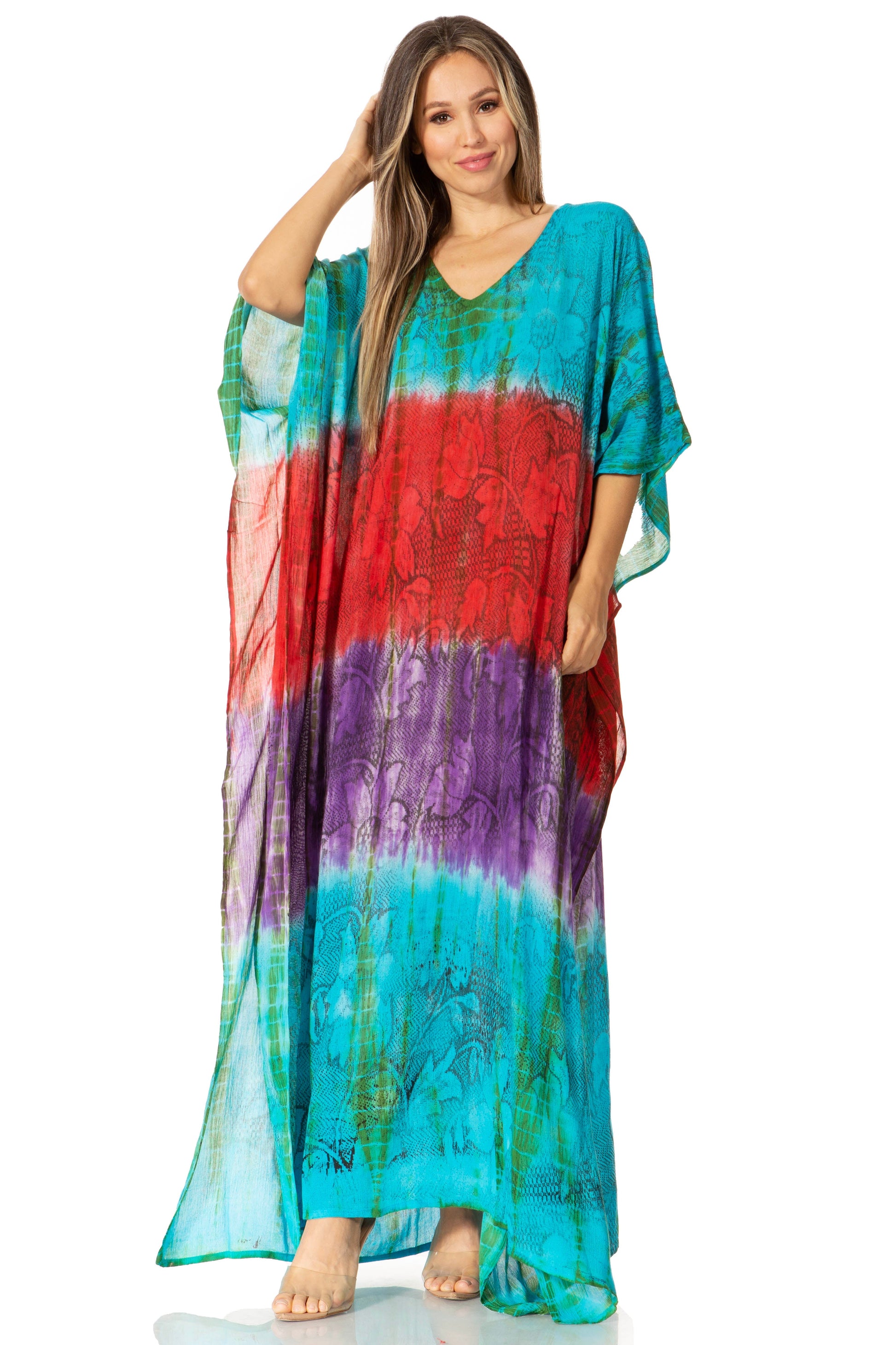 Sakkas Catia Women's Boho-Style Long Maxi Caftan for Lounging and Casual Wear - Concordia Style Boutique