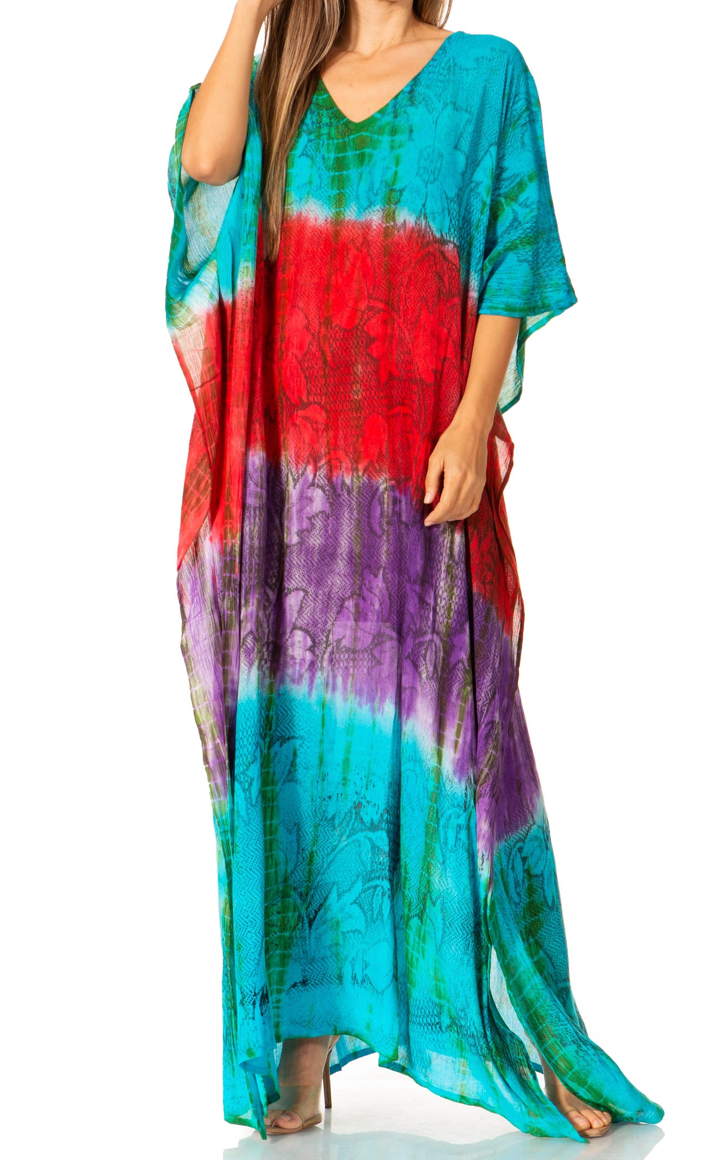 Sakkas Catia Women's Boho-Style Long Maxi Caftan for Lounging and Casual Wear - Concordia Style Boutique