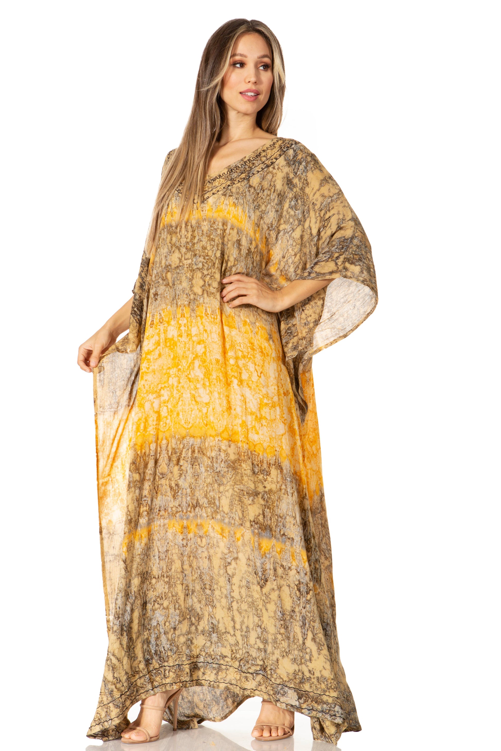 Sakkas Catia Women's Boho-Style Long Maxi Caftan for Lounging and Casual Wear - Concordia Style Boutique