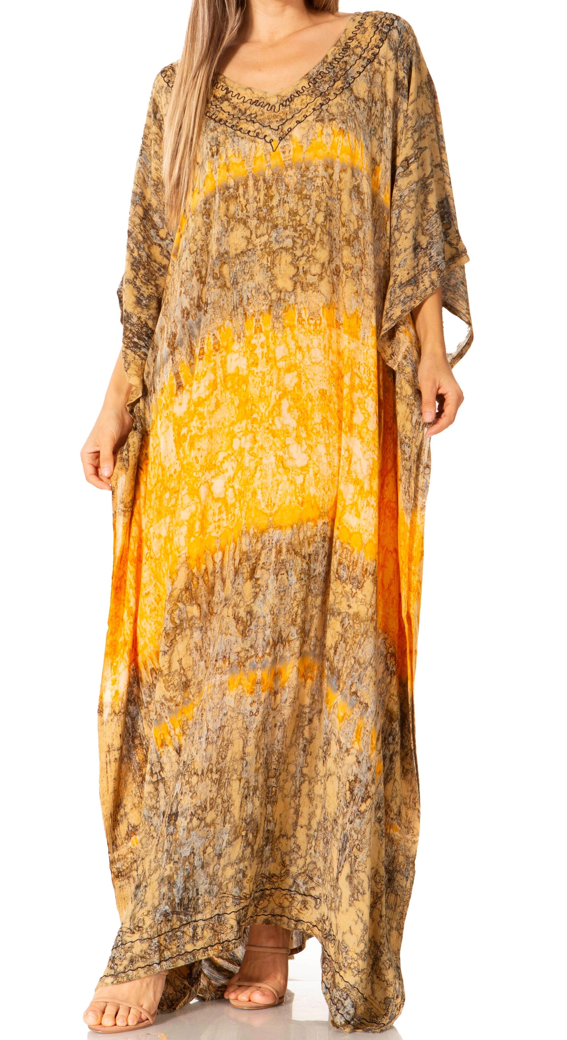 Sakkas Catia Women's Boho-Style Long Maxi Caftan for Lounging and Casual Wear - Concordia Style Boutique