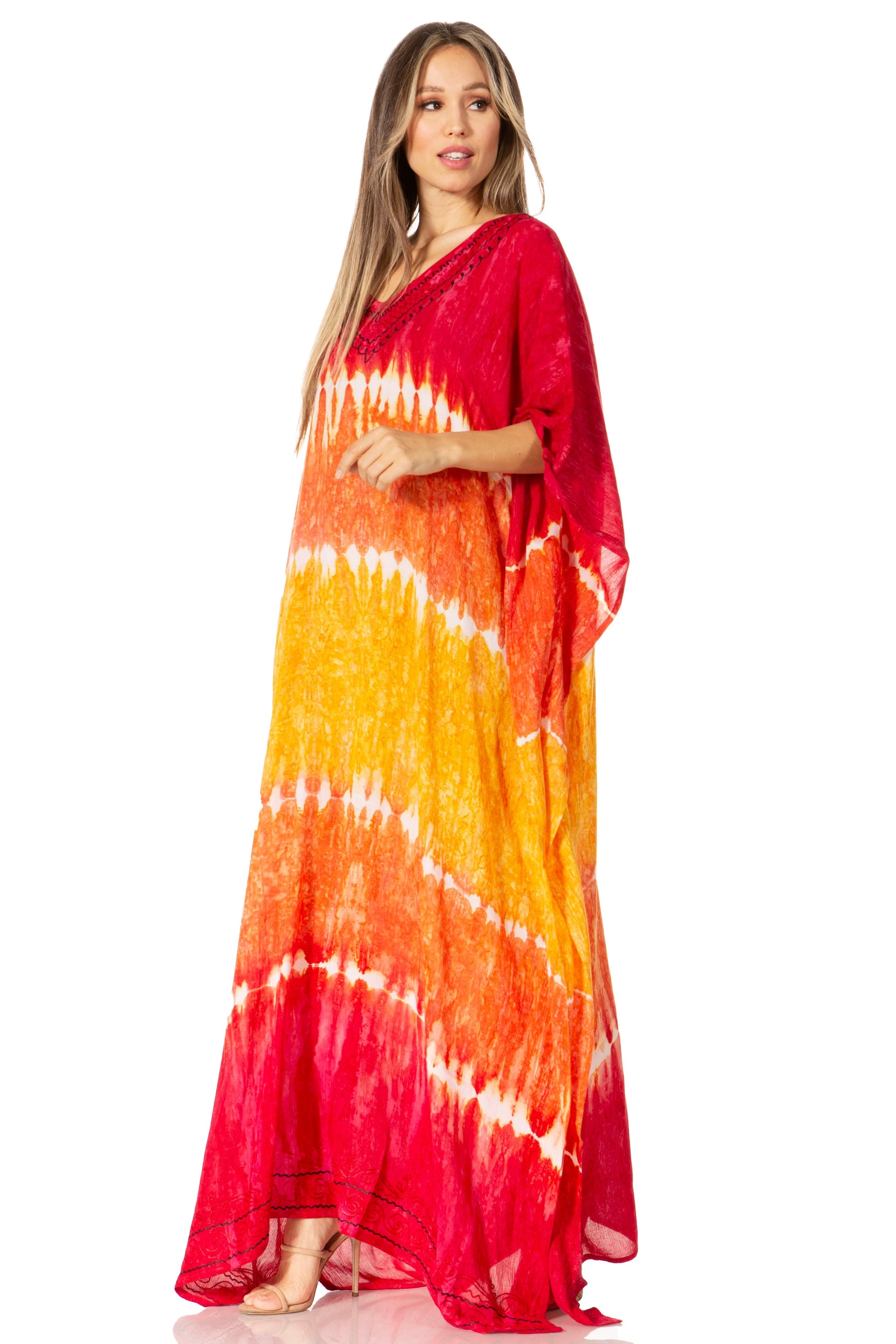 Sakkas Catia Women's Boho-Style Long Maxi Caftan for Lounging and Casual Wear - Concordia Style Boutique