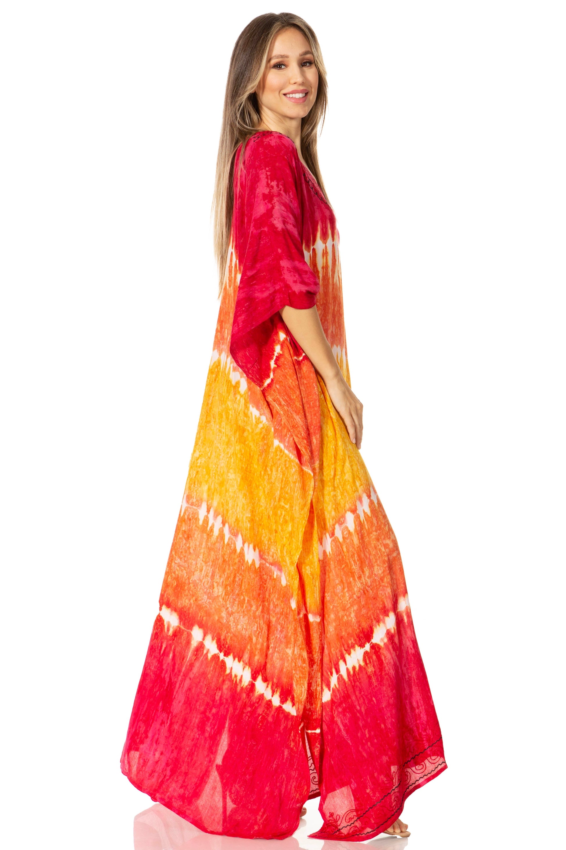 Sakkas Catia Women's Boho-Style Long Maxi Caftan for Lounging and Casual Wear - Concordia Style Boutique
