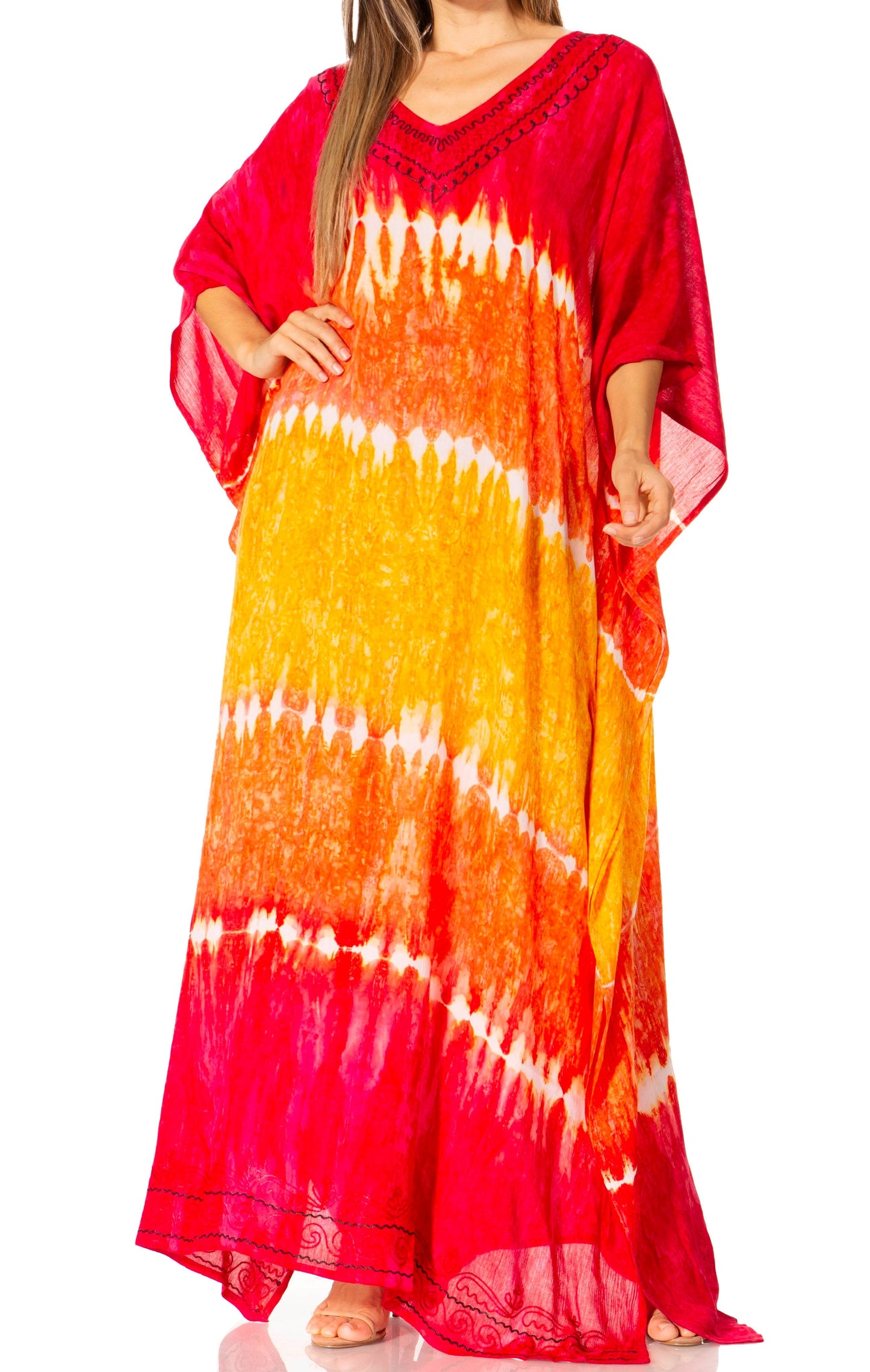 Sakkas Catia Women's Boho-Style Long Maxi Caftan for Lounging and Casual Wear - Concordia Style Boutique