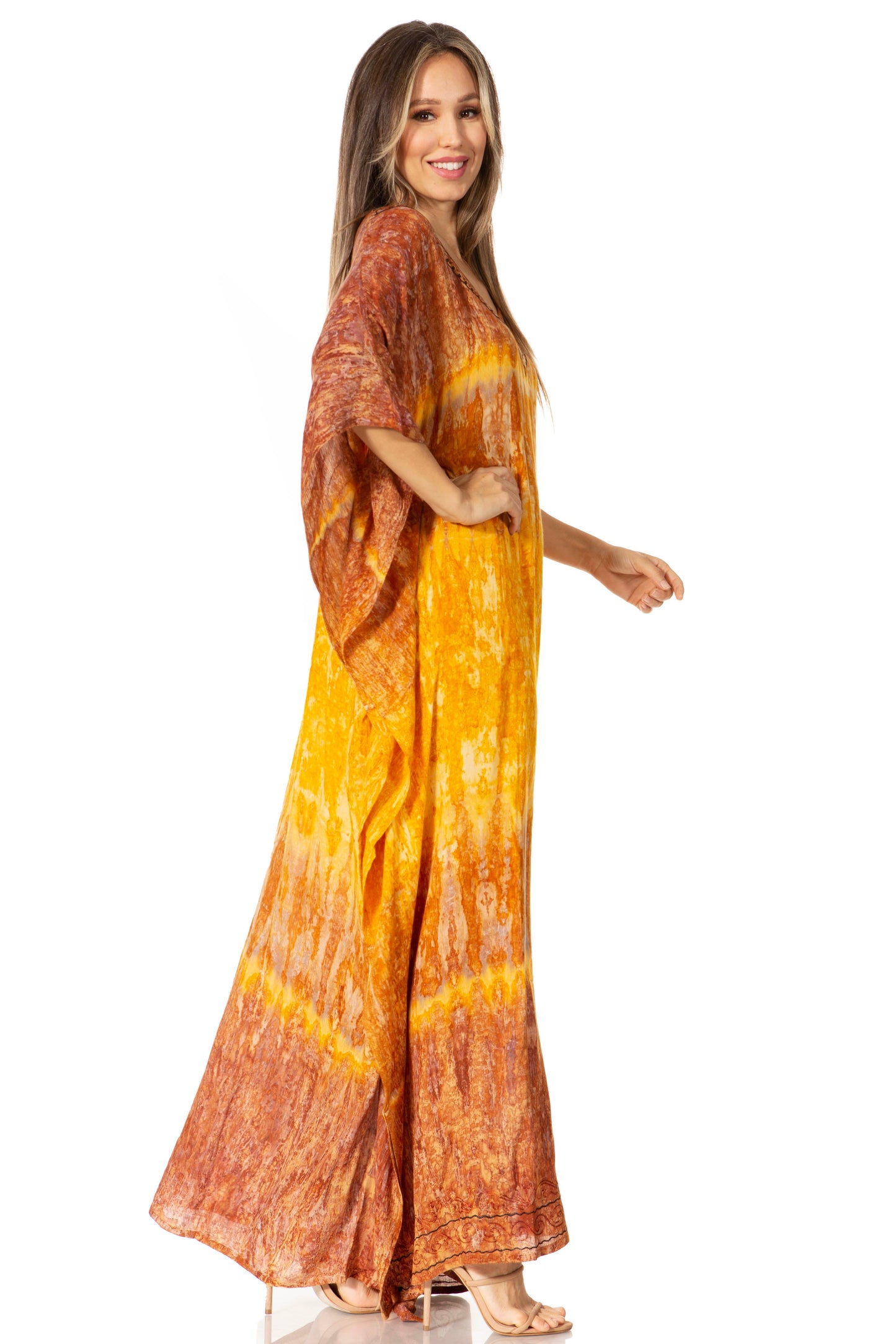 Sakkas Catia Women's Boho-Style Long Maxi Caftan for Lounging and Casual Wear - Concordia Style Boutique