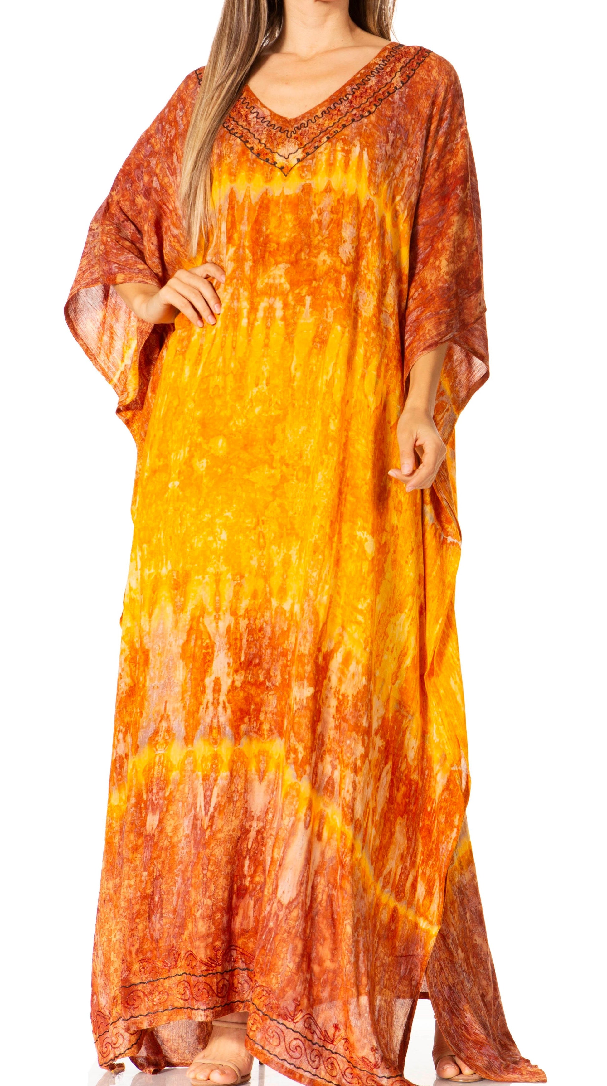 Sakkas Catia Women's Boho-Style Long Maxi Caftan for Lounging and Casual Wear - Concordia Style Boutique