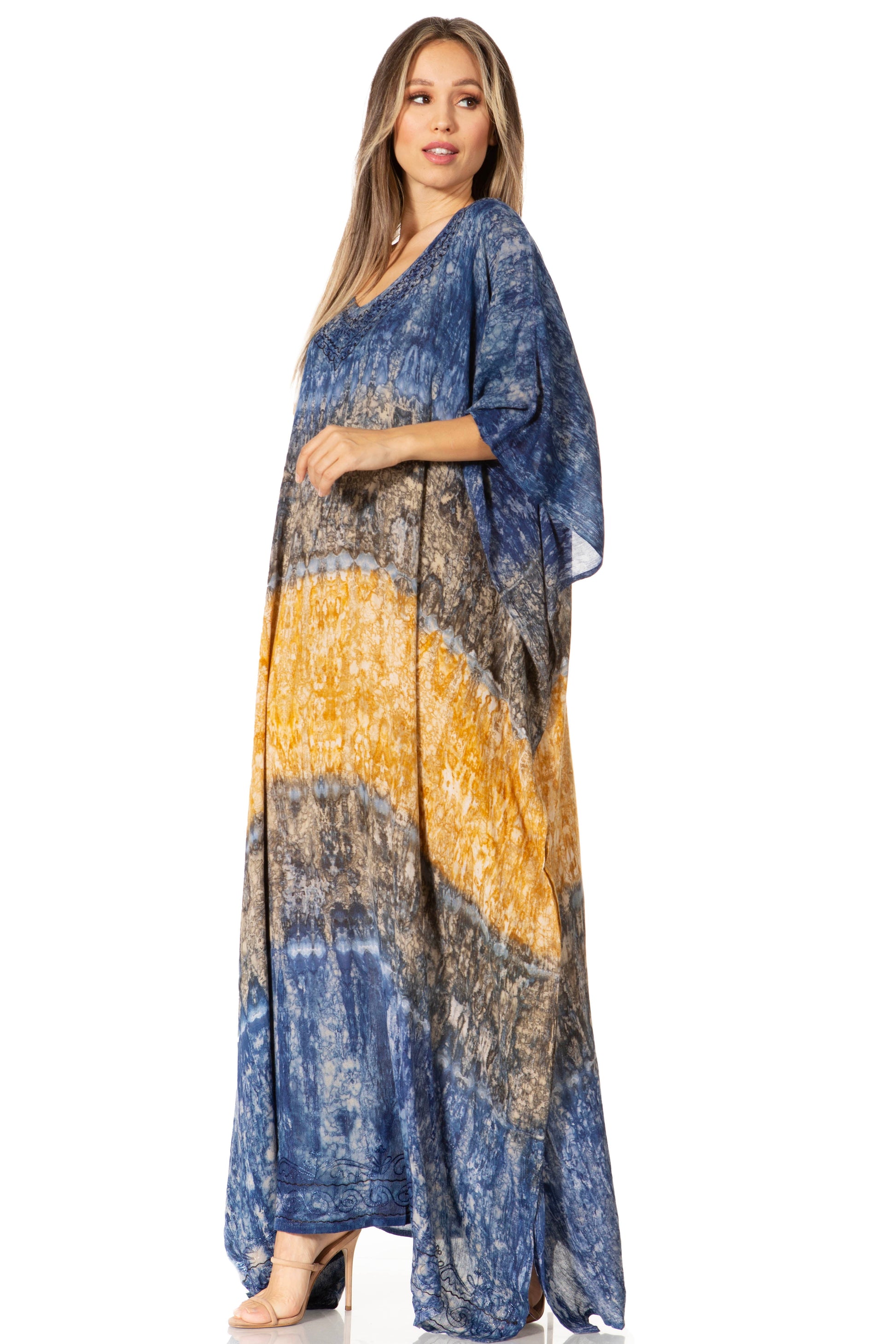 Sakkas Catia Women's Boho-Style Long Maxi Caftan for Lounging and Casual Wear - Concordia Style Boutique