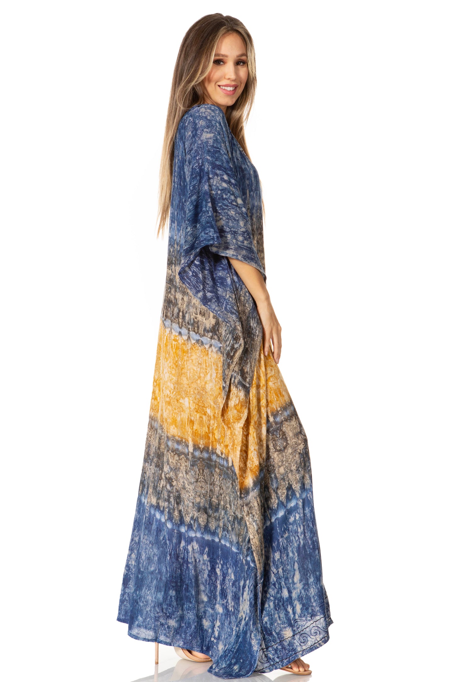 Sakkas Catia Women's Boho-Style Long Maxi Caftan for Lounging and Casual Wear - Concordia Style Boutique