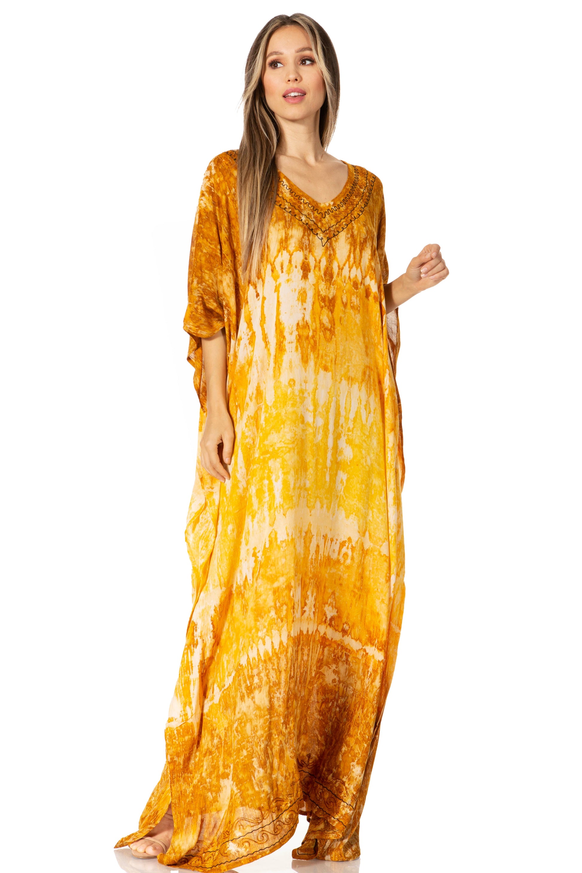 Sakkas Catia Women's Boho-Style Long Maxi Caftan for Lounging and Casual Wear - Concordia Style Boutique