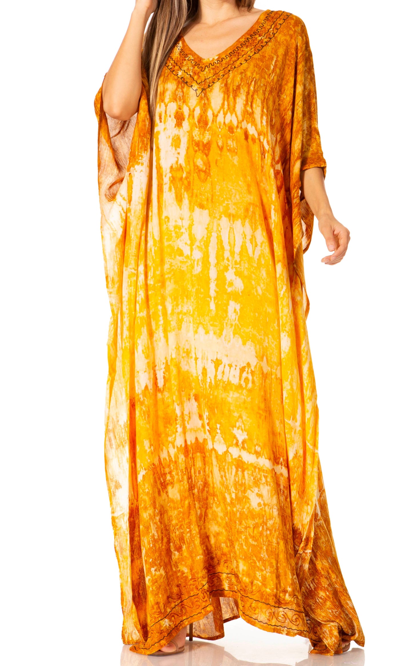 Sakkas Catia Women's Boho-Style Long Maxi Caftan for Lounging and Casual Wear - Concordia Style Boutique