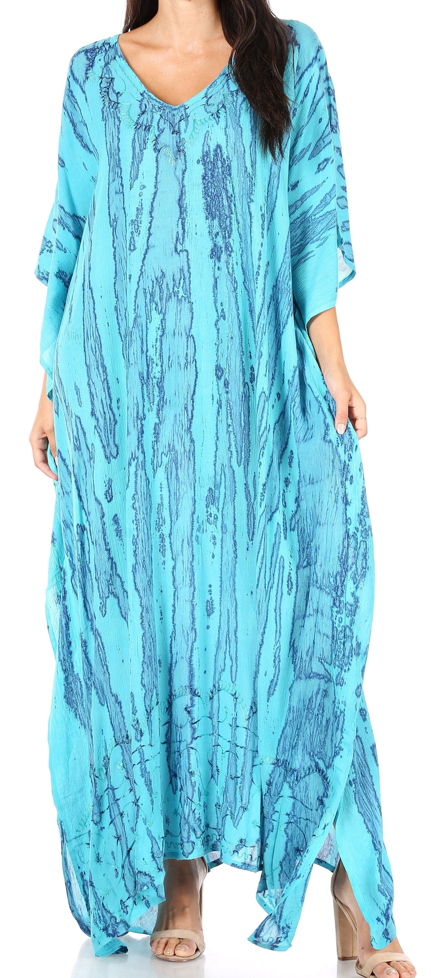 Sakkas Catia Women's Boho-Style Long Maxi Caftan for Lounging and Casual Wear - Concordia Style Boutique